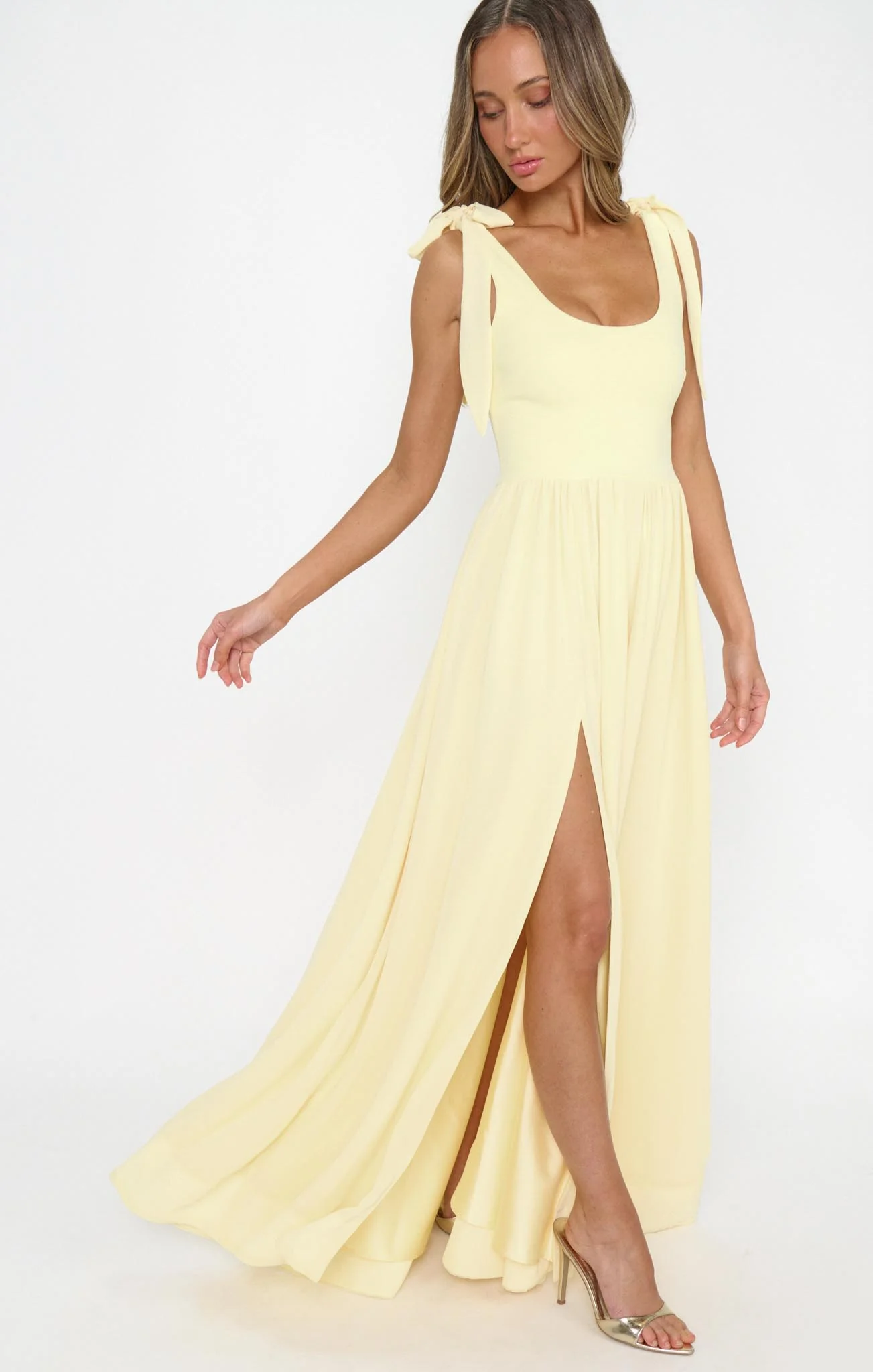 Harper Maxi Dress ~ Pale Yellow Chiffon - Image 5