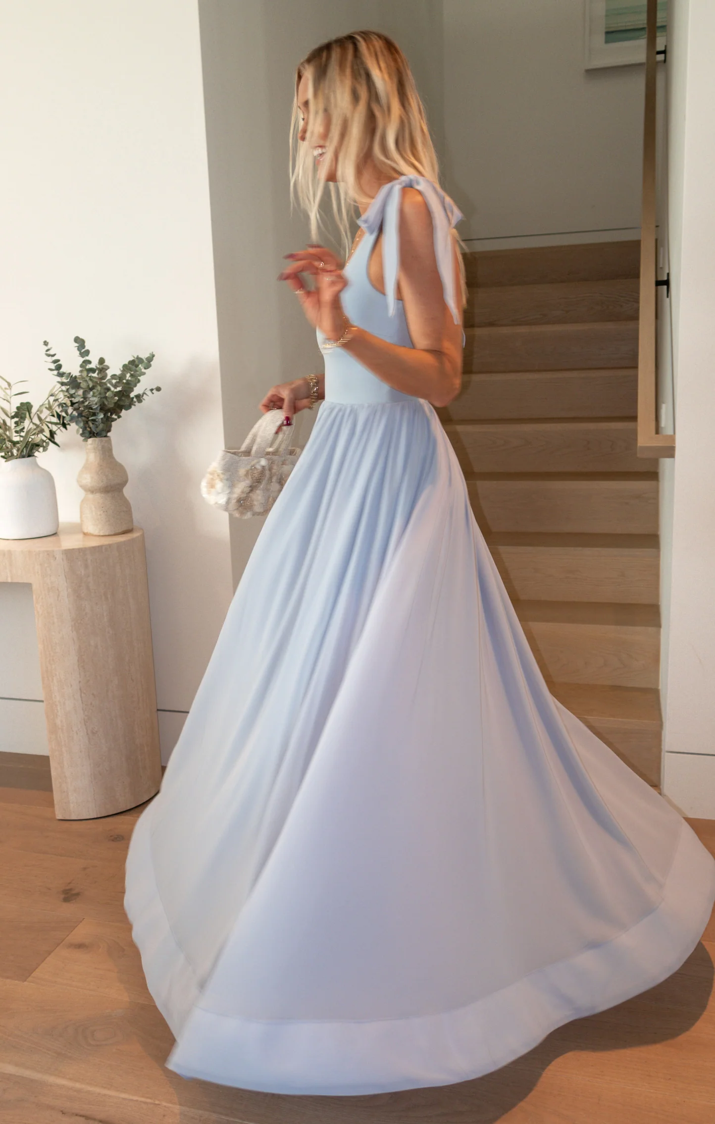 Harper Maxi Dress ~ Steel Blue Chiffon - Image 5