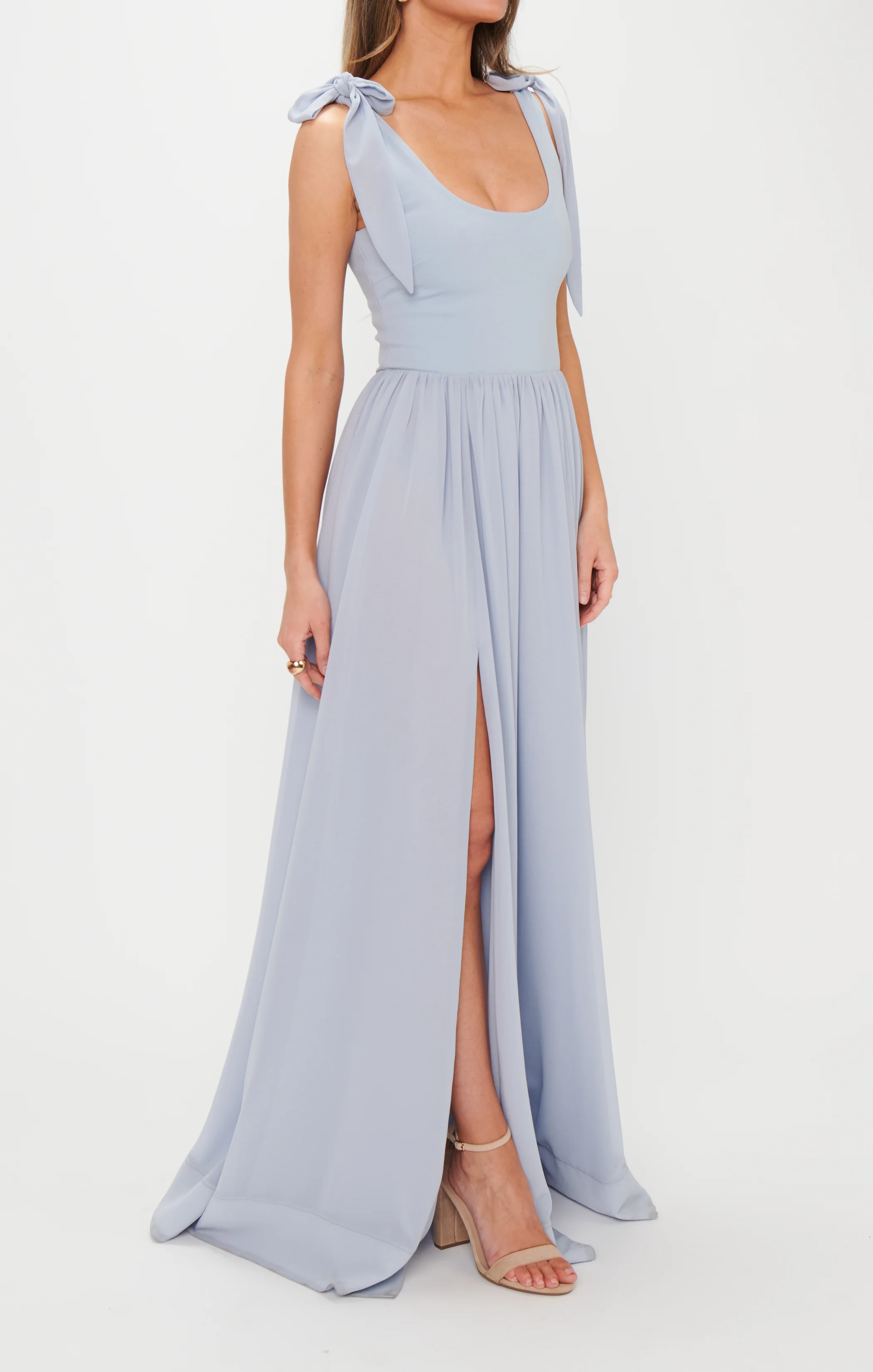 Harper Maxi Dress ~ Steel Blue Chiffon - Image 7