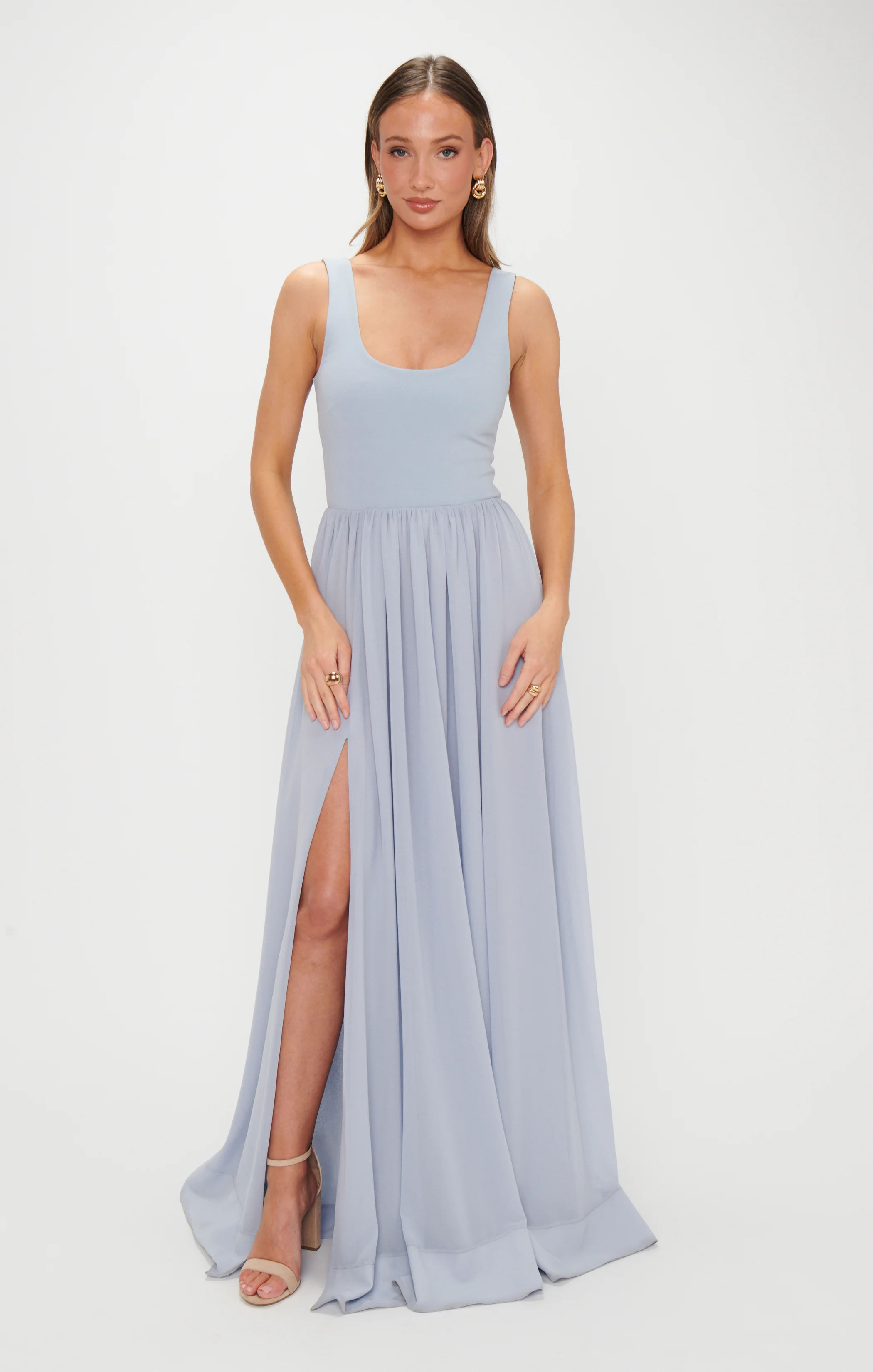 Harper Maxi Dress ~ Steel Blue Chiffon - Image 8