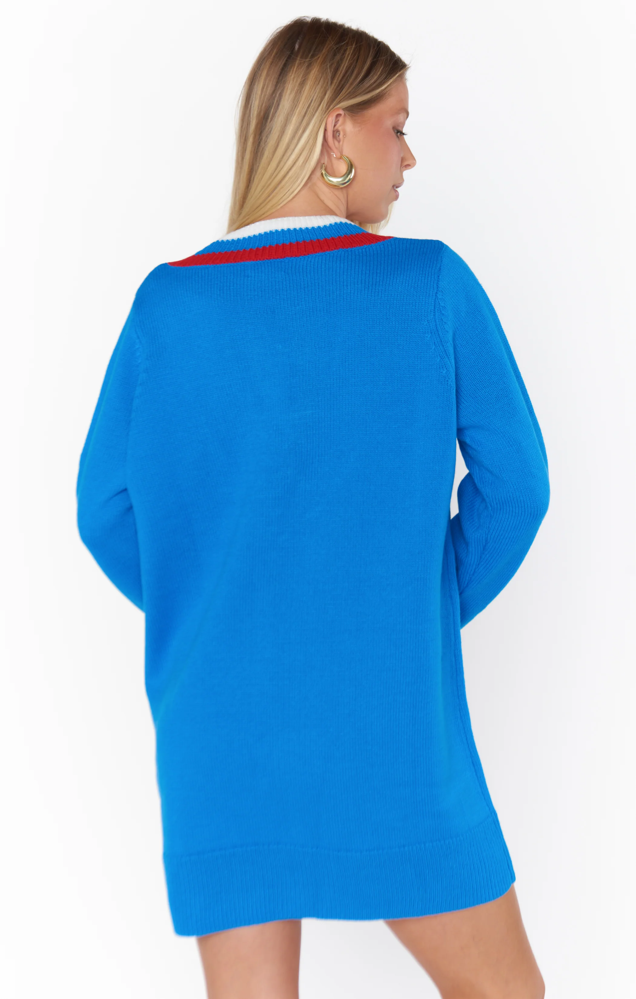 Hartford Sweater Dress ~ Blue Varsity Stripe Knit - Image 6