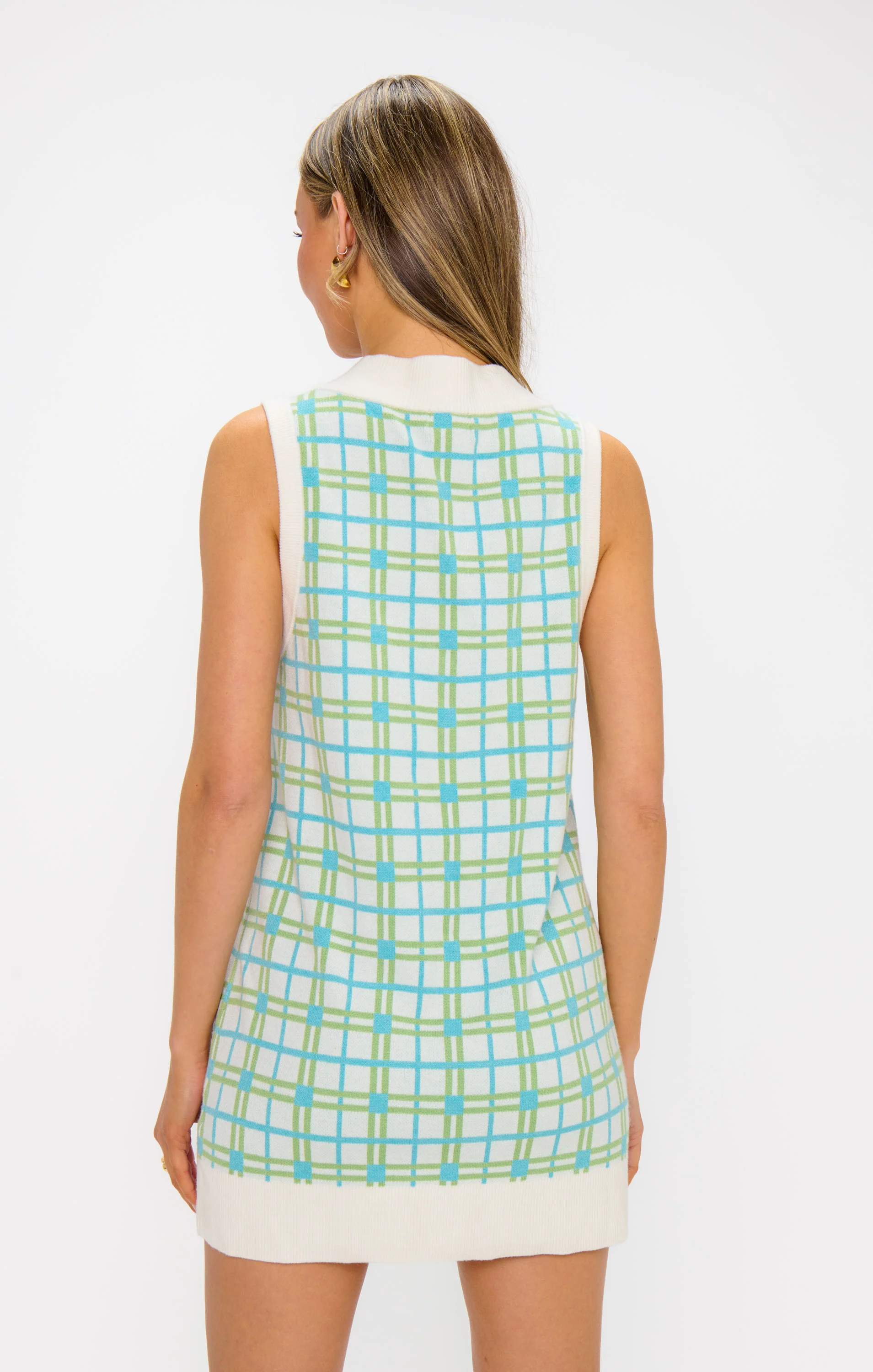 Hartford Tank Sweater Dress ~ On The Green Plaid Knit - Image 3