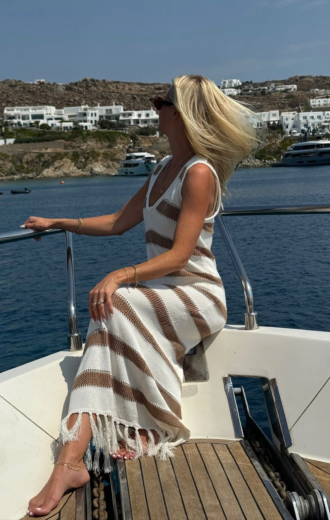 Havana Coverup ~ Sand Dollar Stripe Crochet - Image 6