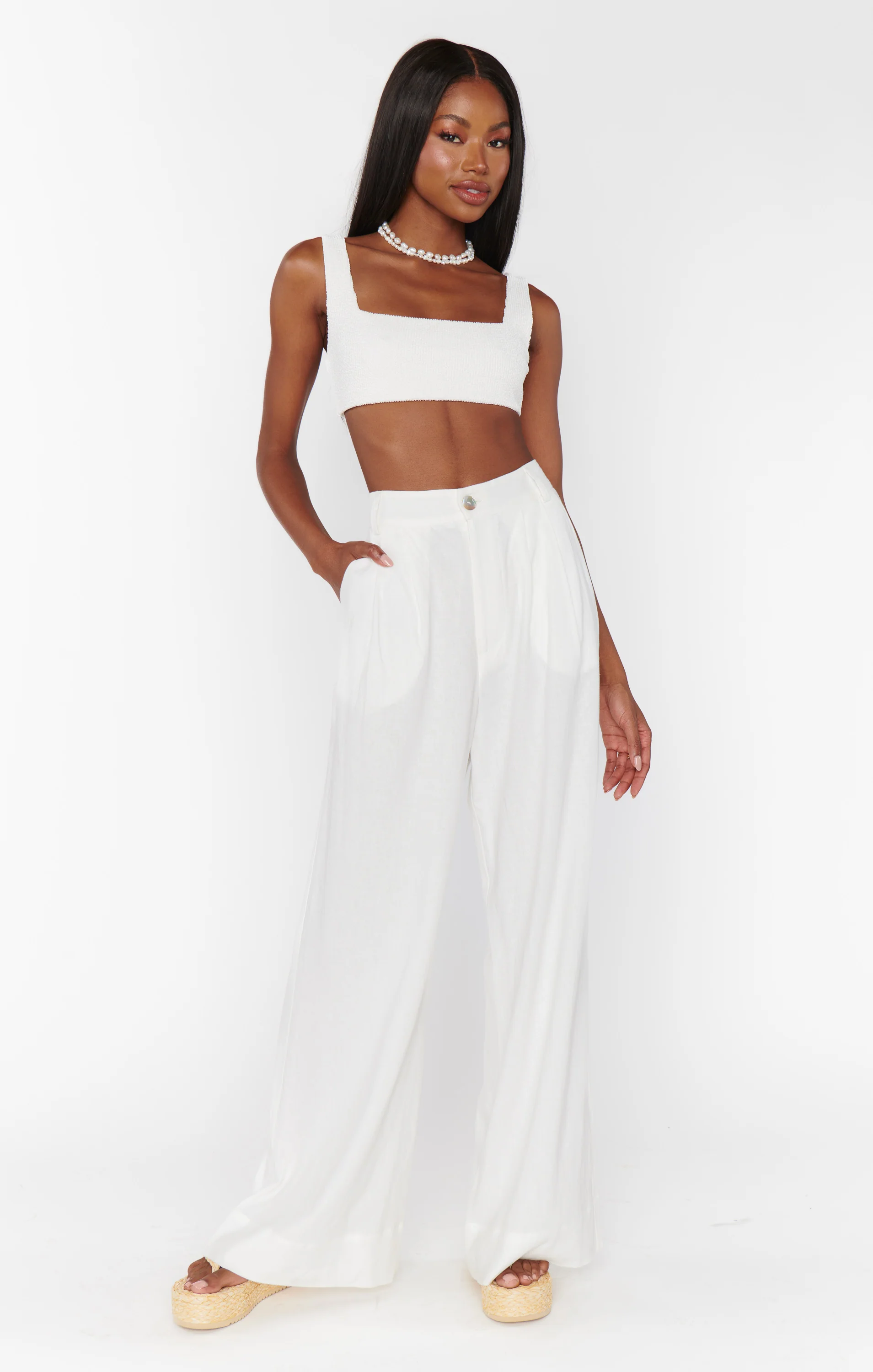 Hayes Trouser ~ White Linen - Image 2