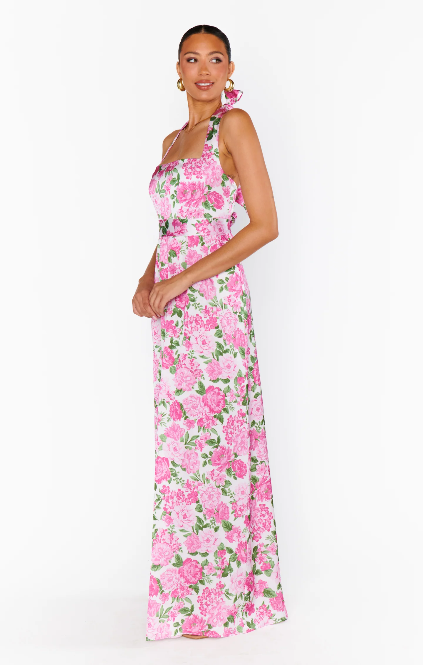 Hazel Halter Maxi Dress ~ Cottage Floral Pink - Image 6