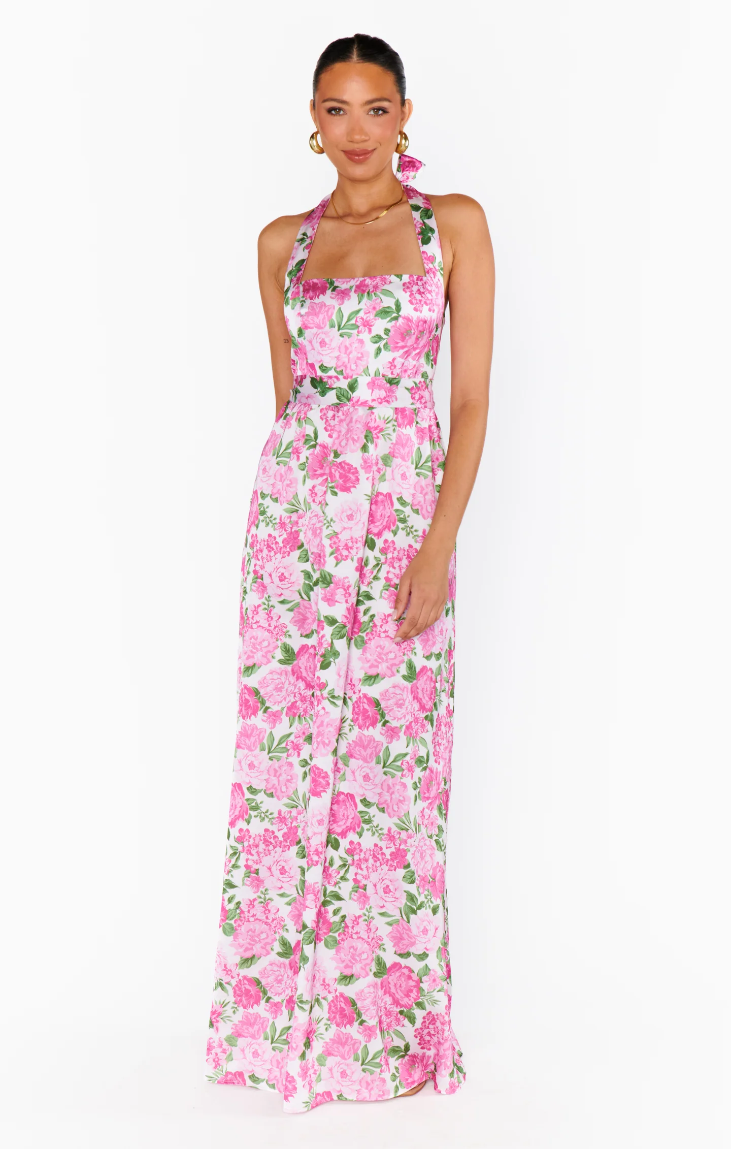 Hazel Halter Maxi Dress ~ Cottage Floral Pink - Image 9