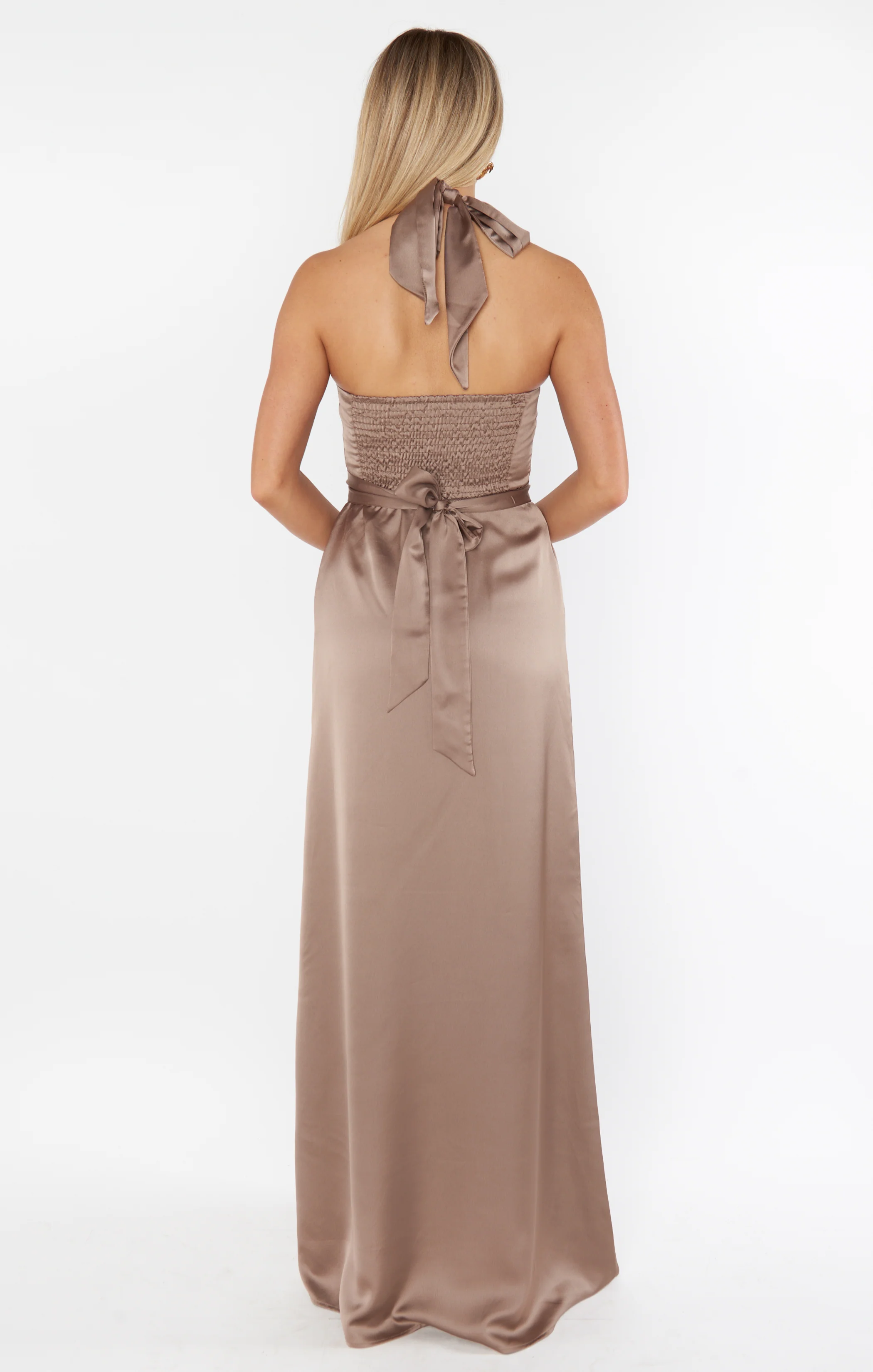 Hazel Halter Maxi Dress ~ Dune Luxe Satin - Image 2