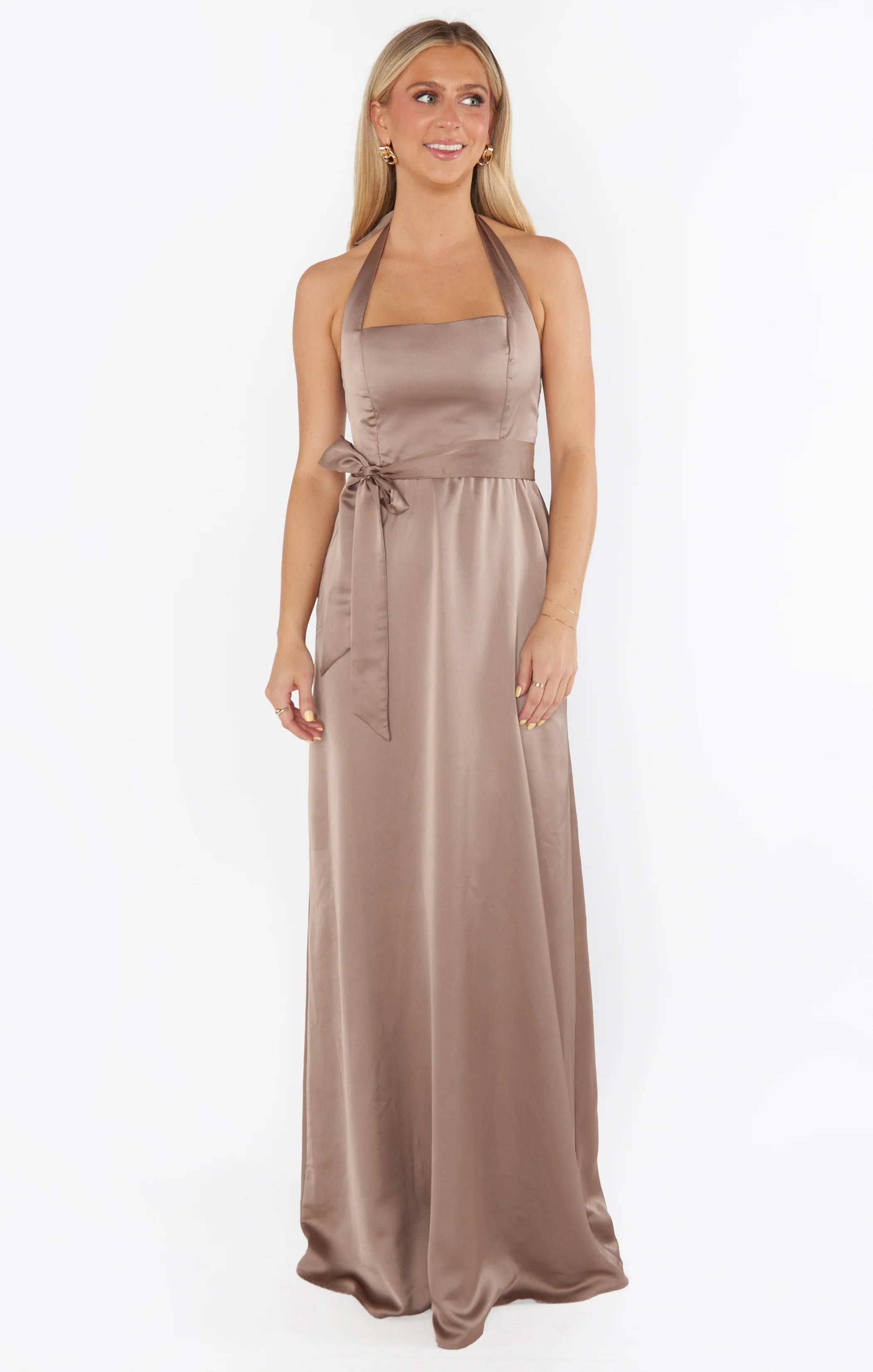 Hazel Halter Maxi Dress ~ Dune Luxe Satin - Image 3