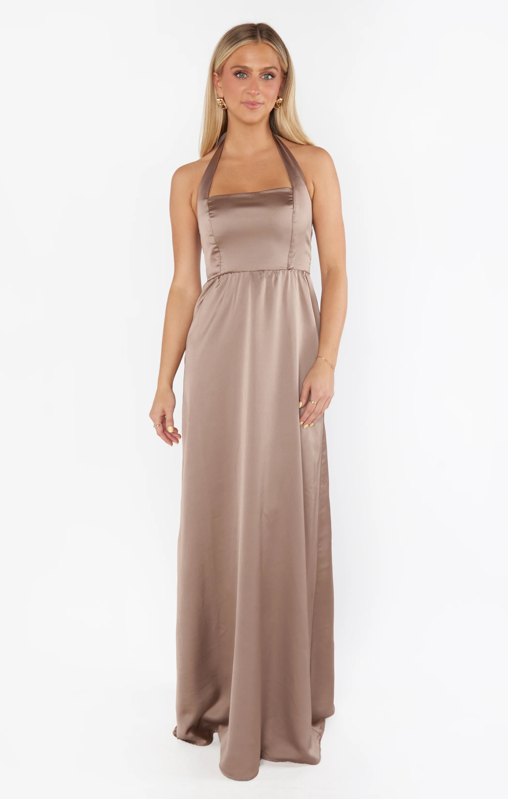 Hazel Halter Maxi Dress ~ Dune Luxe Satin - Image 4