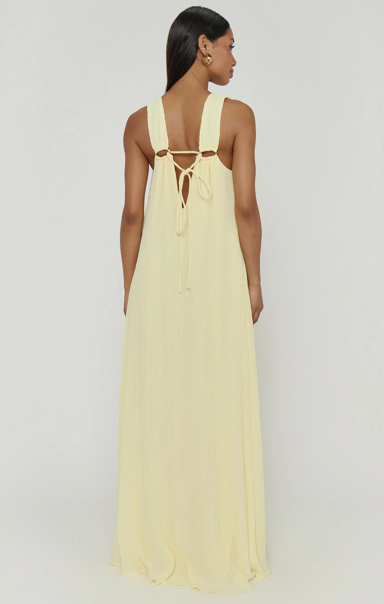 Heidi Maxi Dress ~ Pale Yellow Pleated Chiffon - Image 3