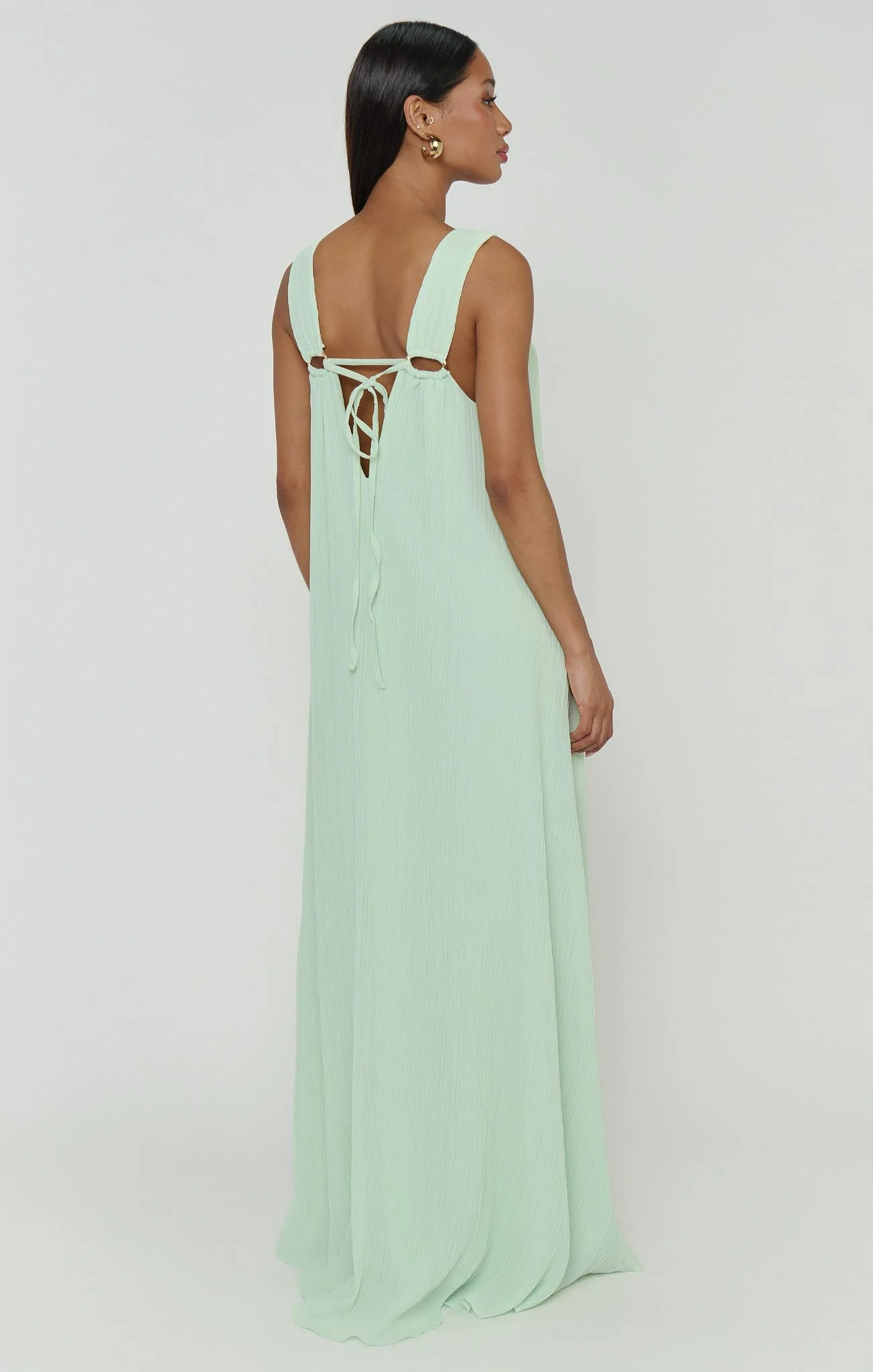 Heidi Maxi Dress ~ Pistachio Pleated Chiffon - Image 5