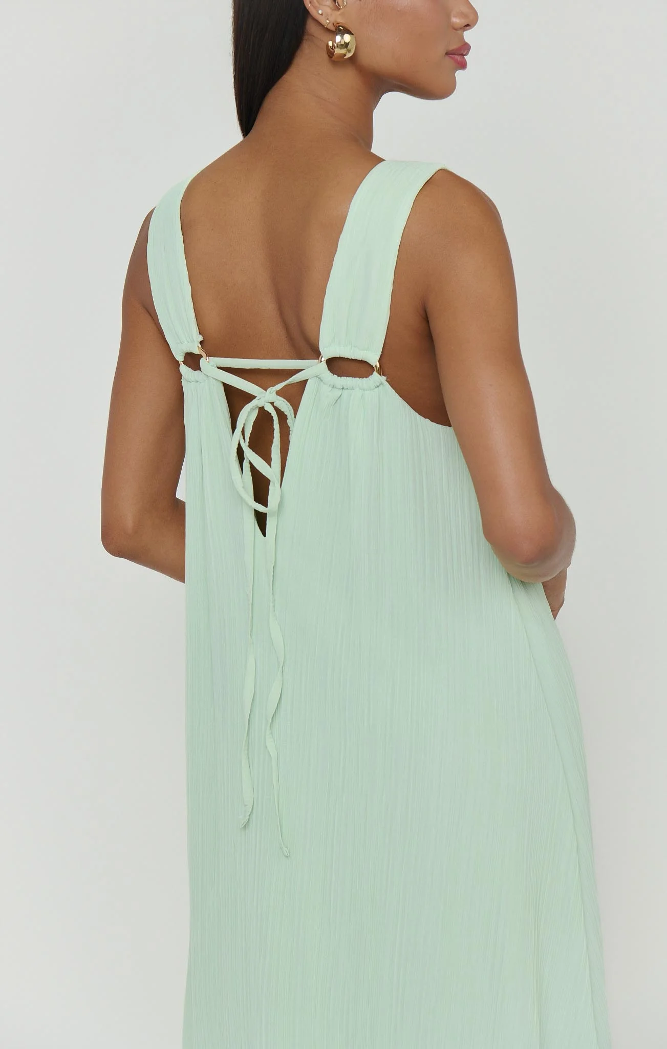 Heidi Maxi Dress ~ Pistachio Pleated Chiffon - Image 6
