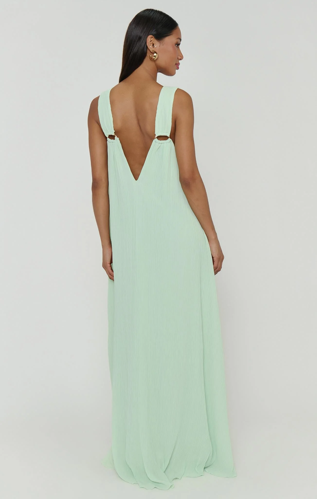 Heidi Maxi Dress ~ Pistachio Pleated Chiffon - Image 7