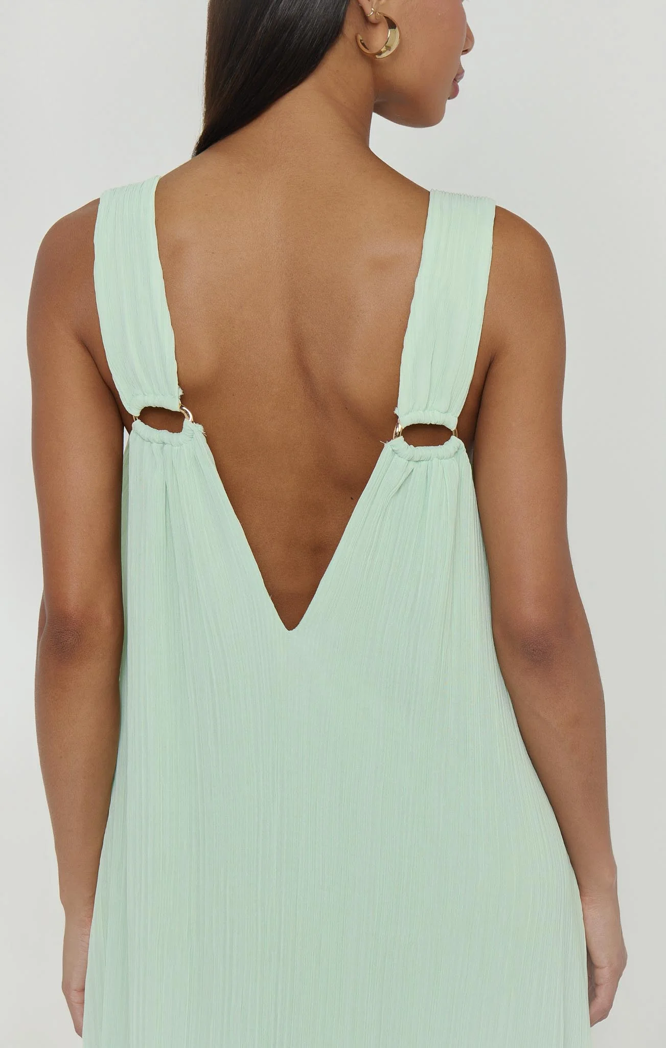 Heidi Maxi Dress ~ Pistachio Pleated Chiffon - Image 8