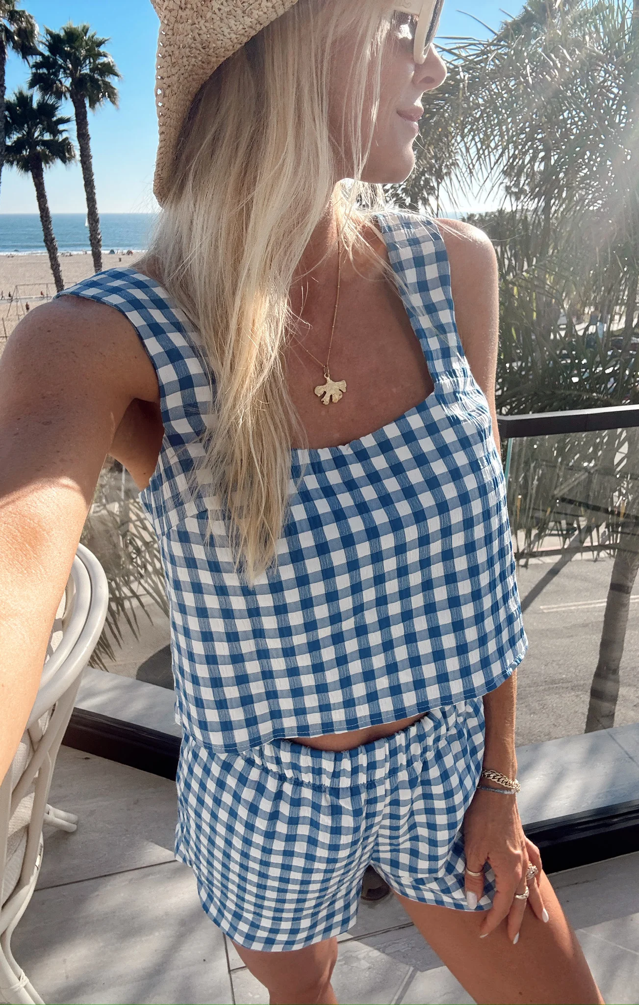 Hendrix Dolphin Shorts ~ Blue Bounty Gingham - Image 4