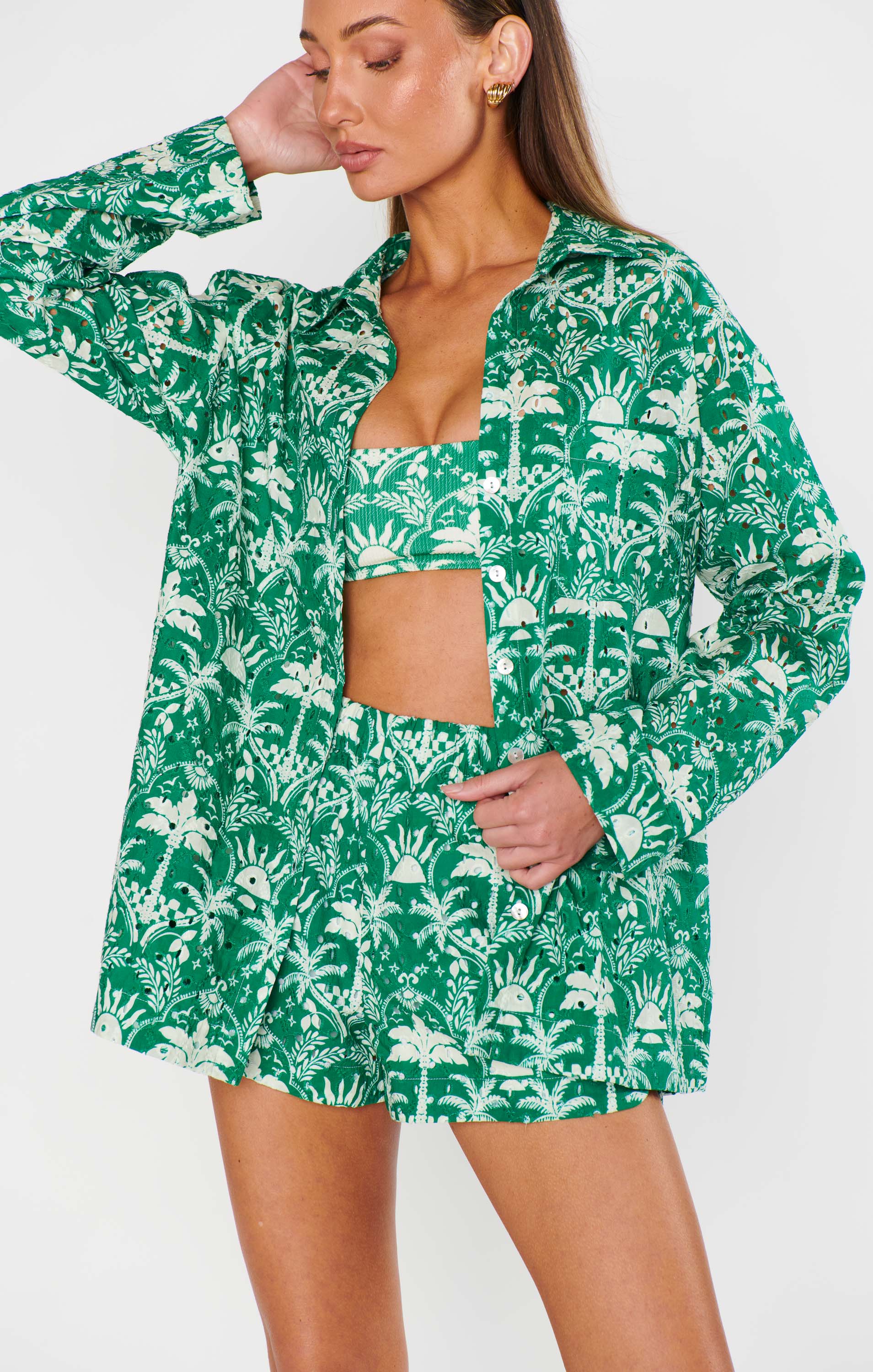Hendrix Dolphin Shorts ~ Tiki Palms - Image 4