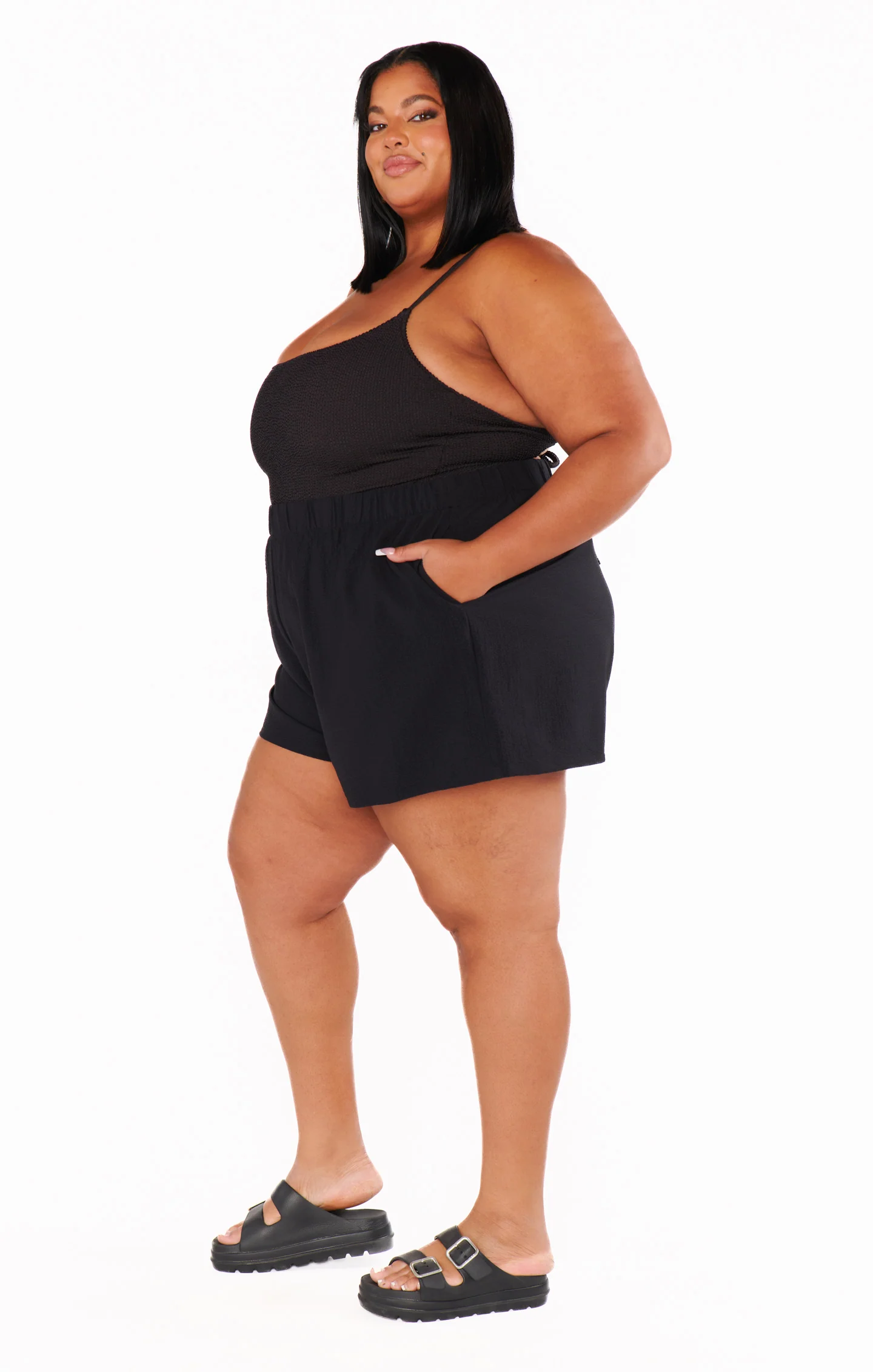 Hendrix Shorts ~ Black Crinkle Flow - Image 5