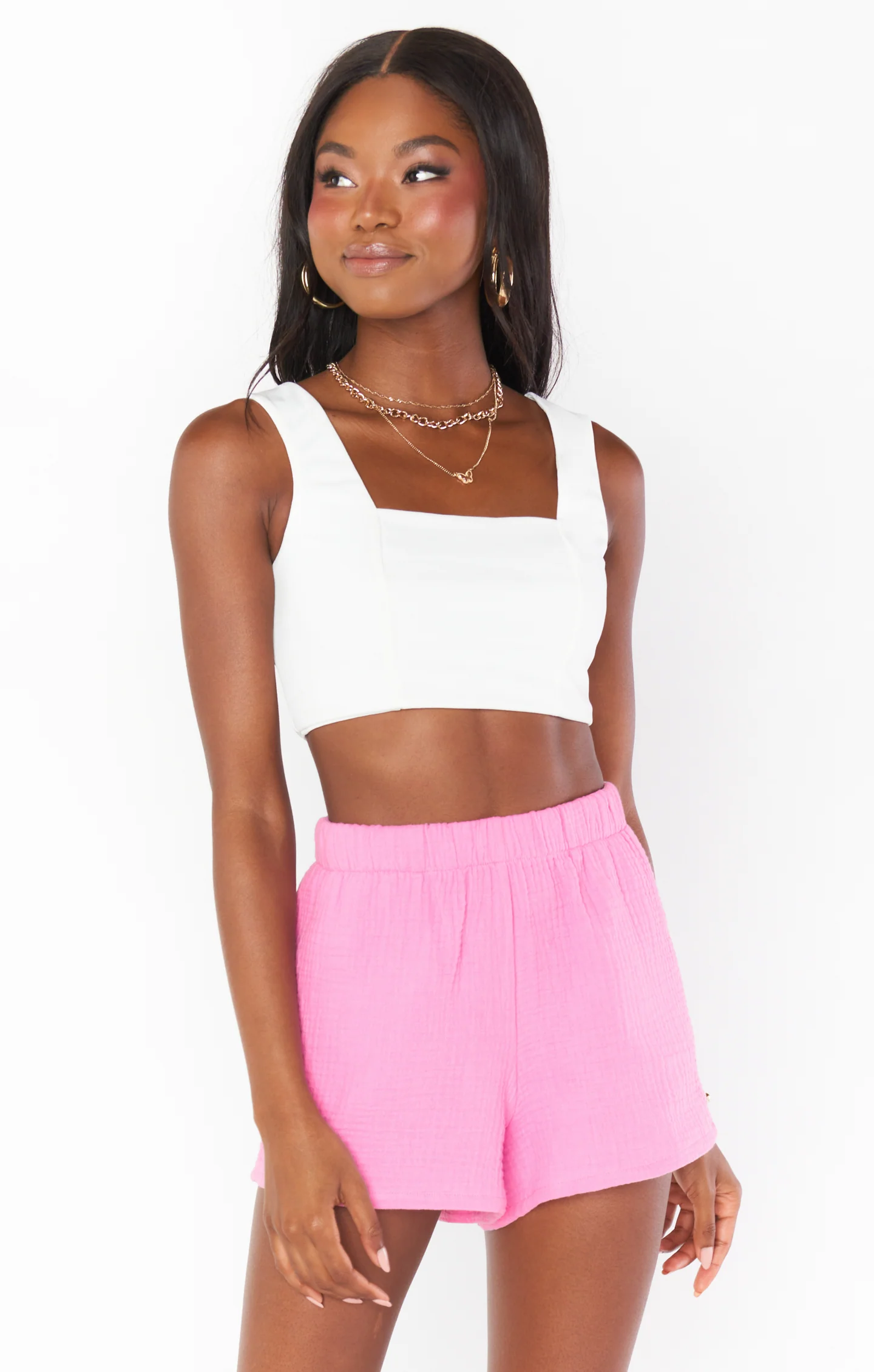 Hendrix Shorts ~ Bubblegum Gauze - Image 3