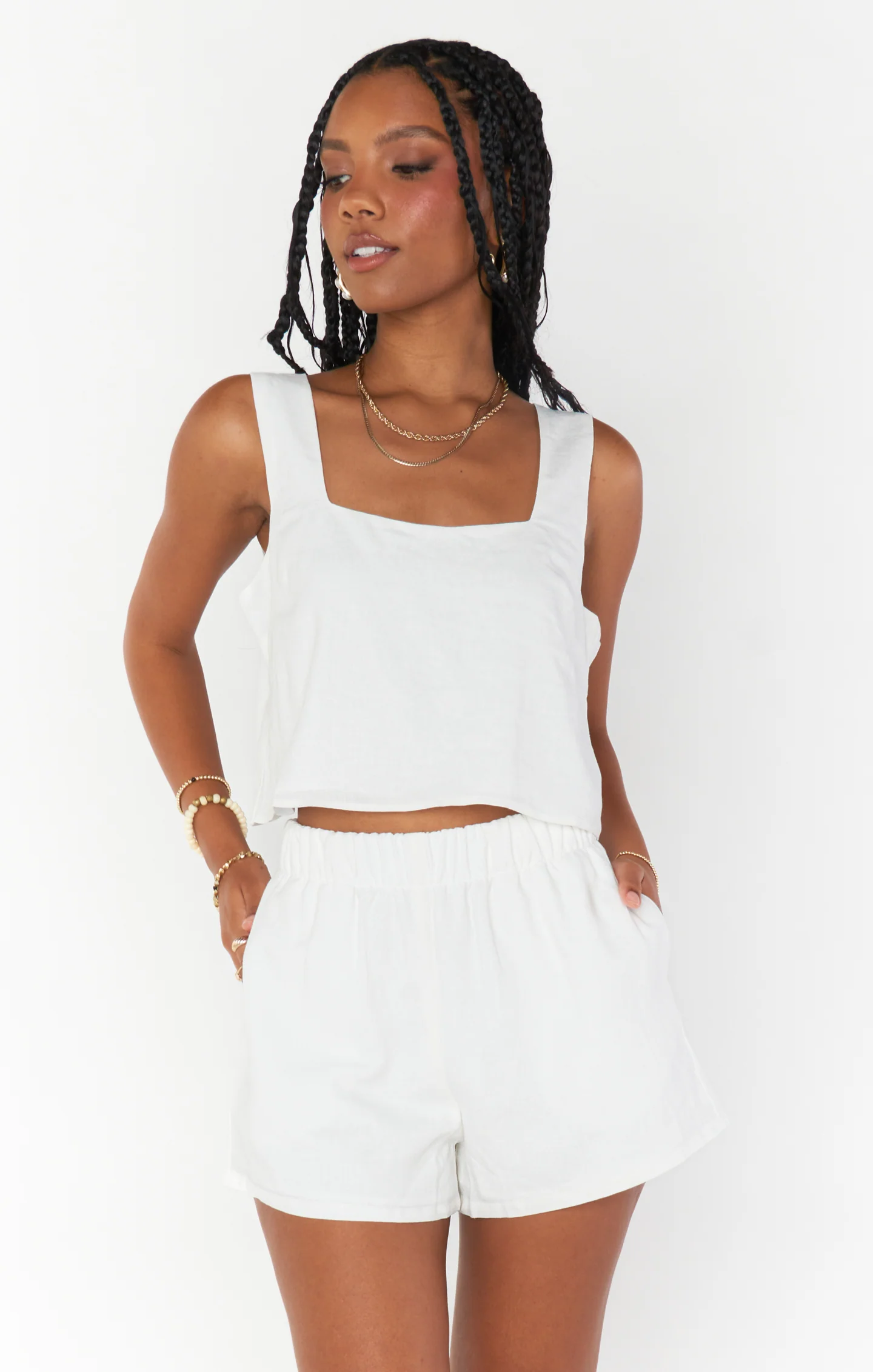 Hendrix Shorts ~ White Linen - Image 7