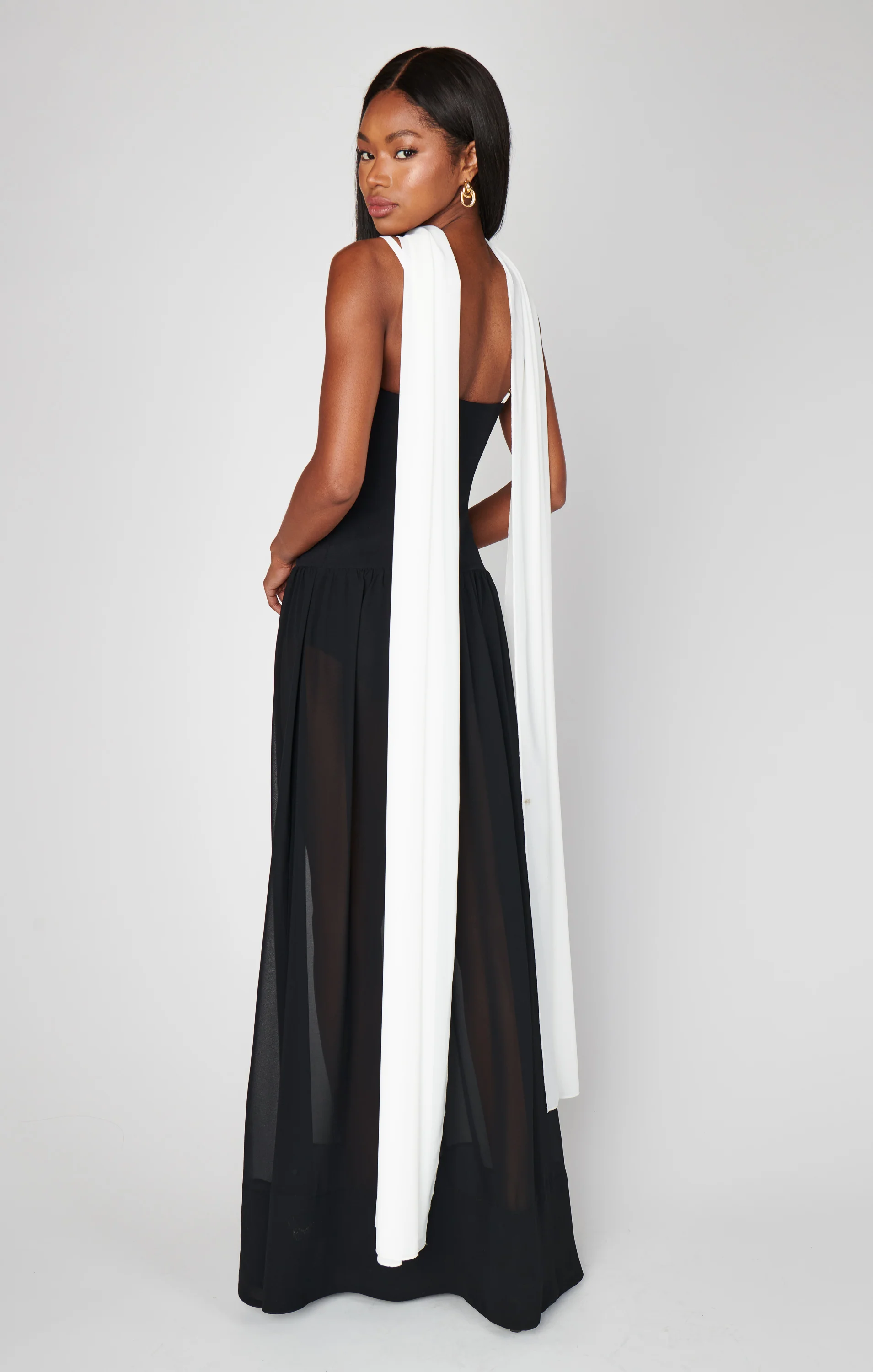 Hepburn Maxi Dress ~ Black Tie Colorblock - Image 6