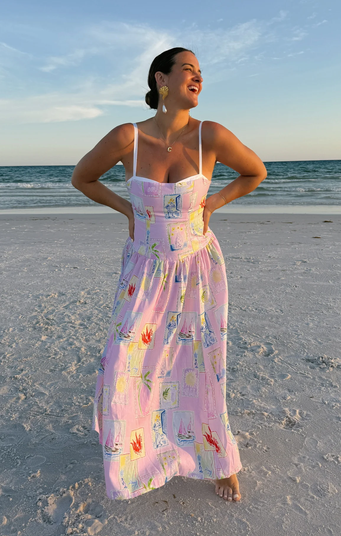 Hepburn Midi Dress ~ Summer Soleil Linen - Image 3