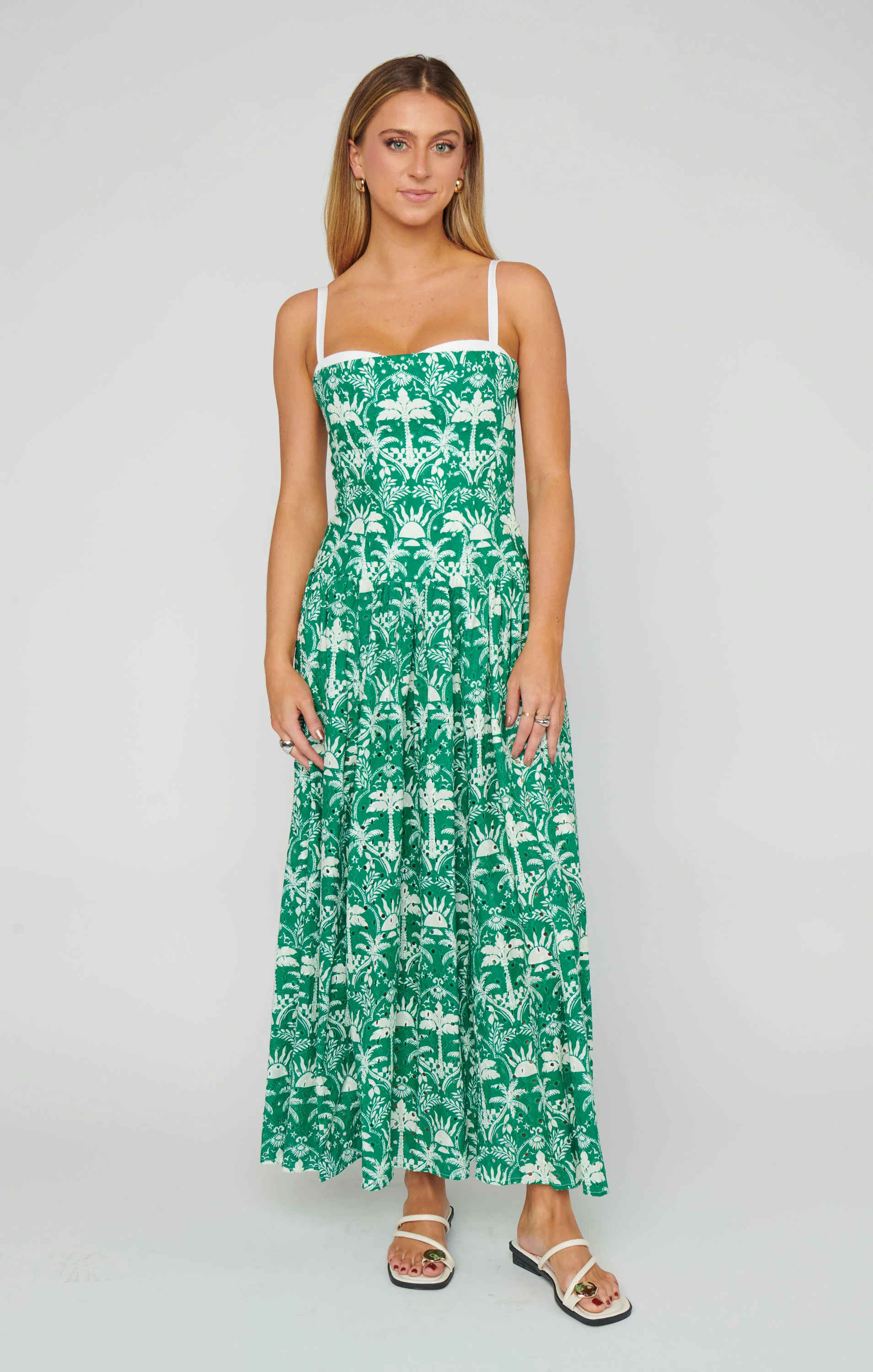 Hepburn Midi Dress ~ Tiki Palms - Image 3