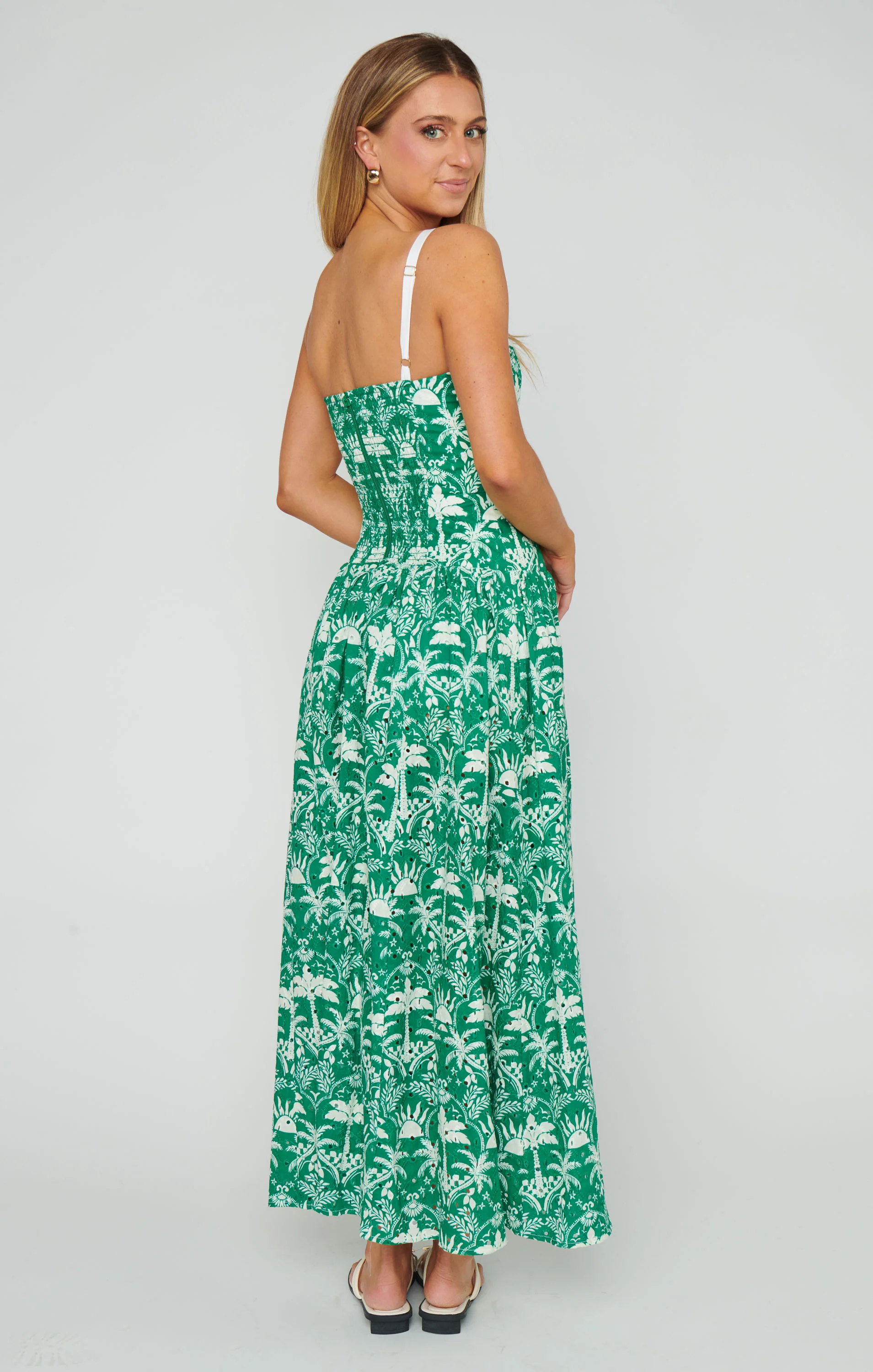 Hepburn Midi Dress ~ Tiki Palms - Image 4