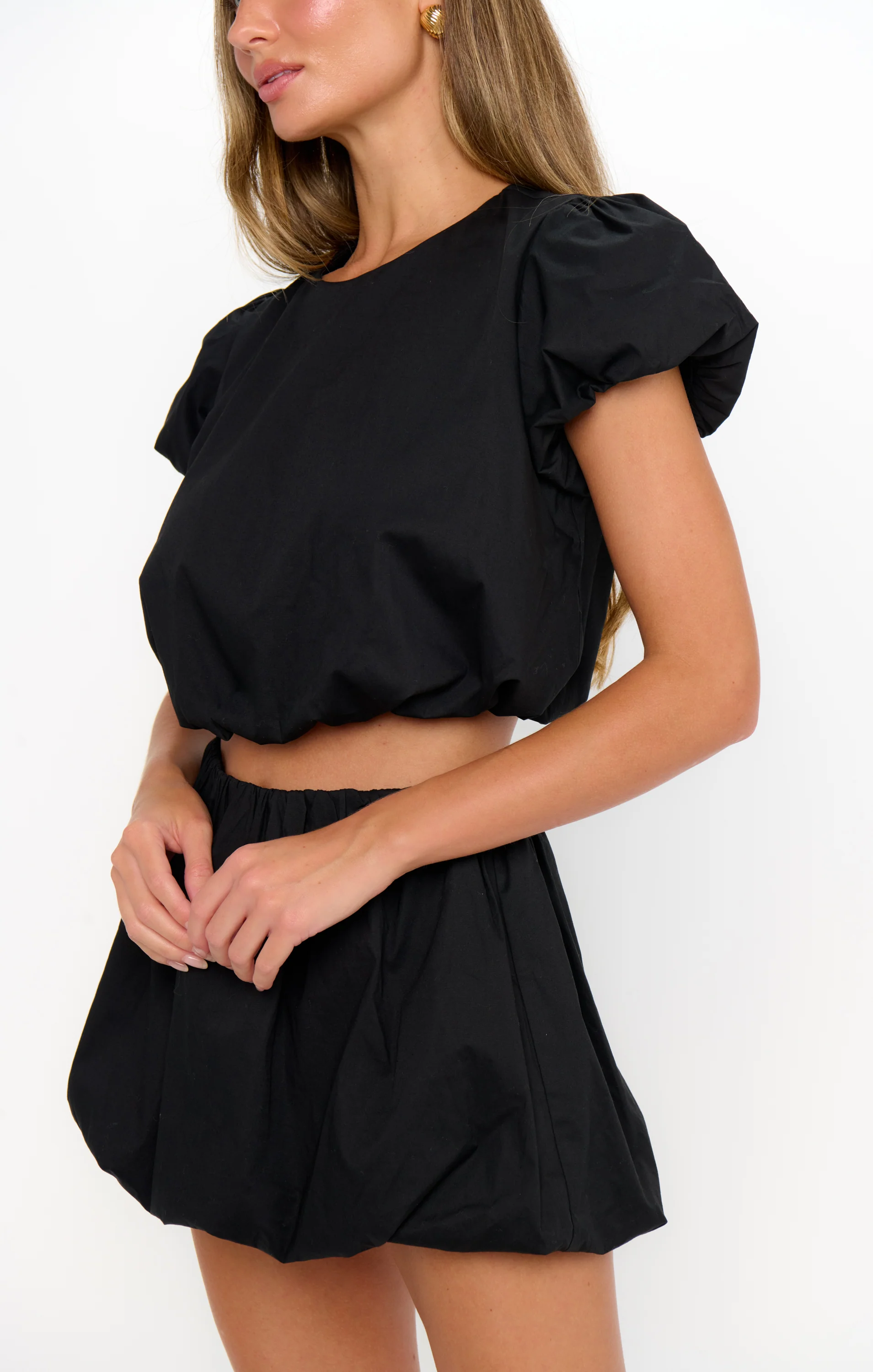 Highland Crop Top ~ Black Poplin - Image 6