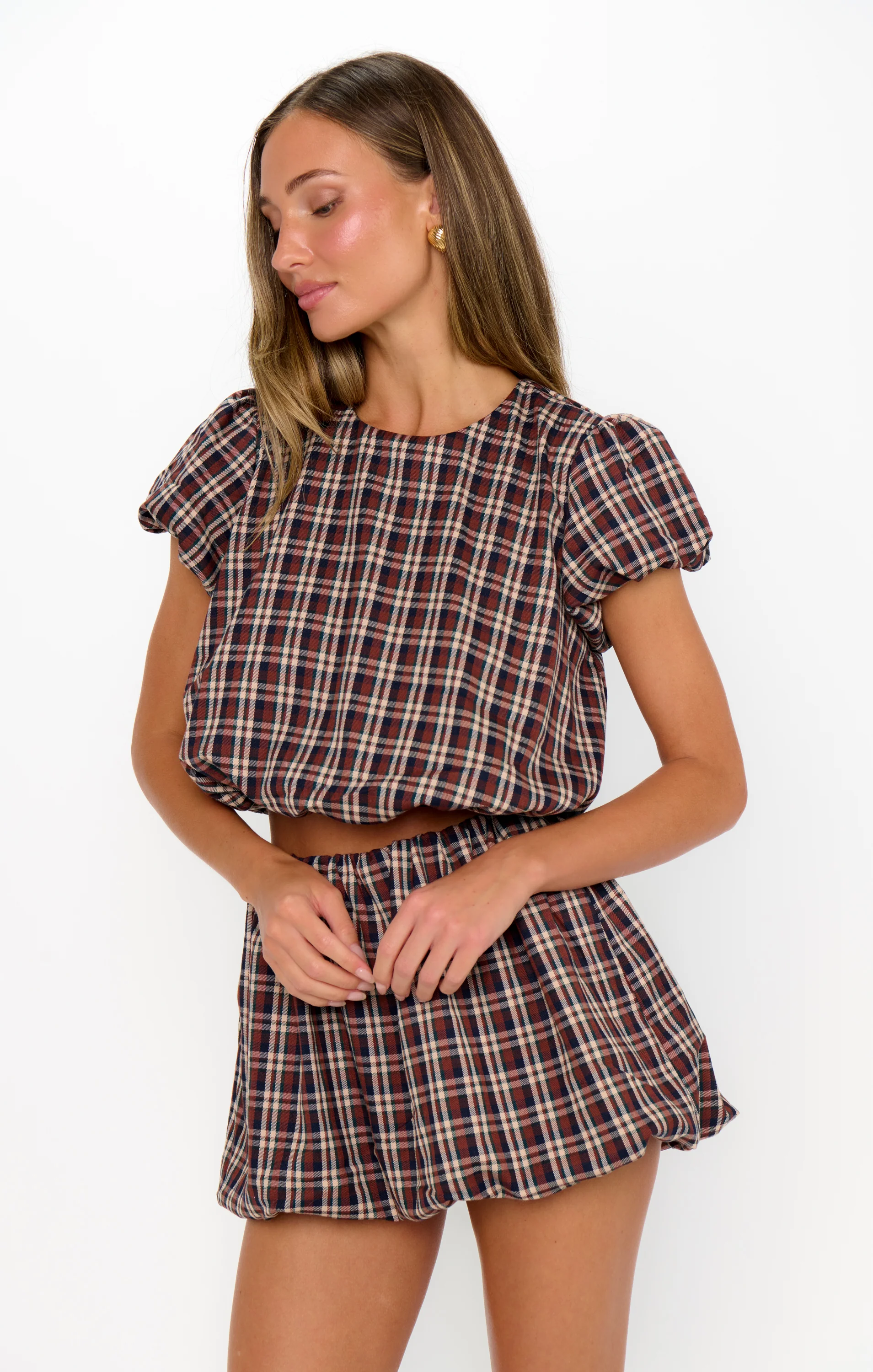 Highland Crop Top ~ Saddle Plaid - Image 3