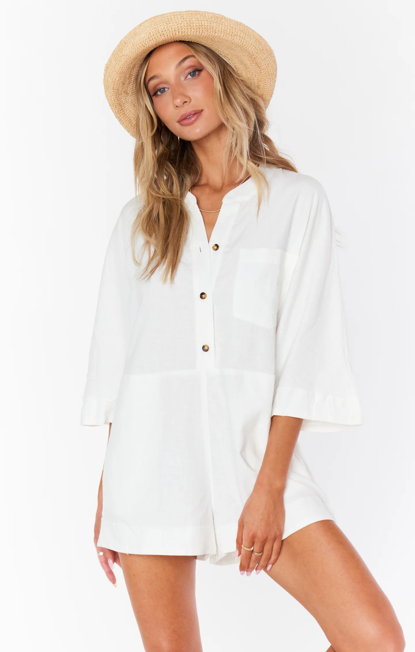 Horton Romper ~ White Linen - Image 3