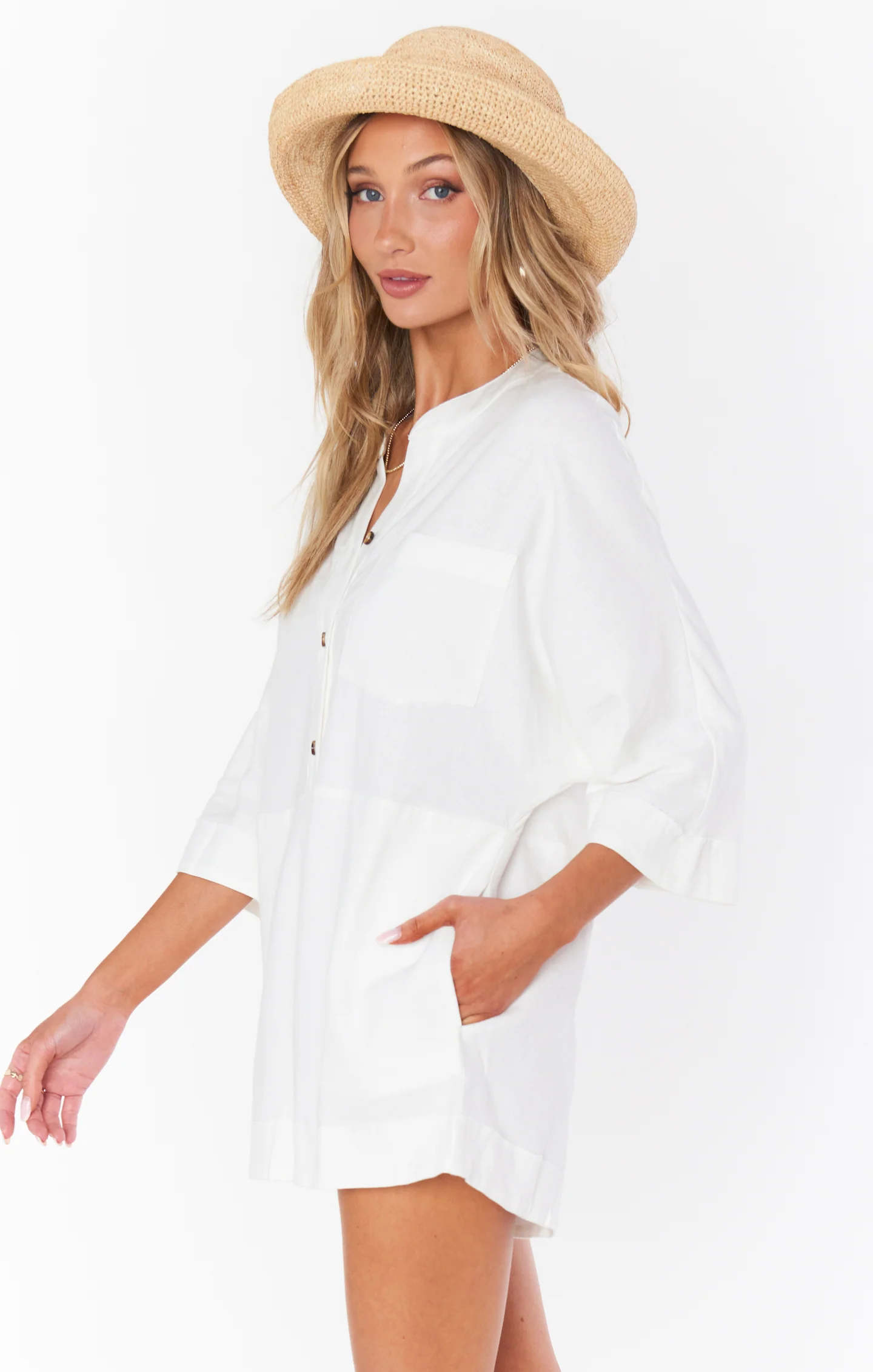 Horton Romper ~ White Linen - Image 4