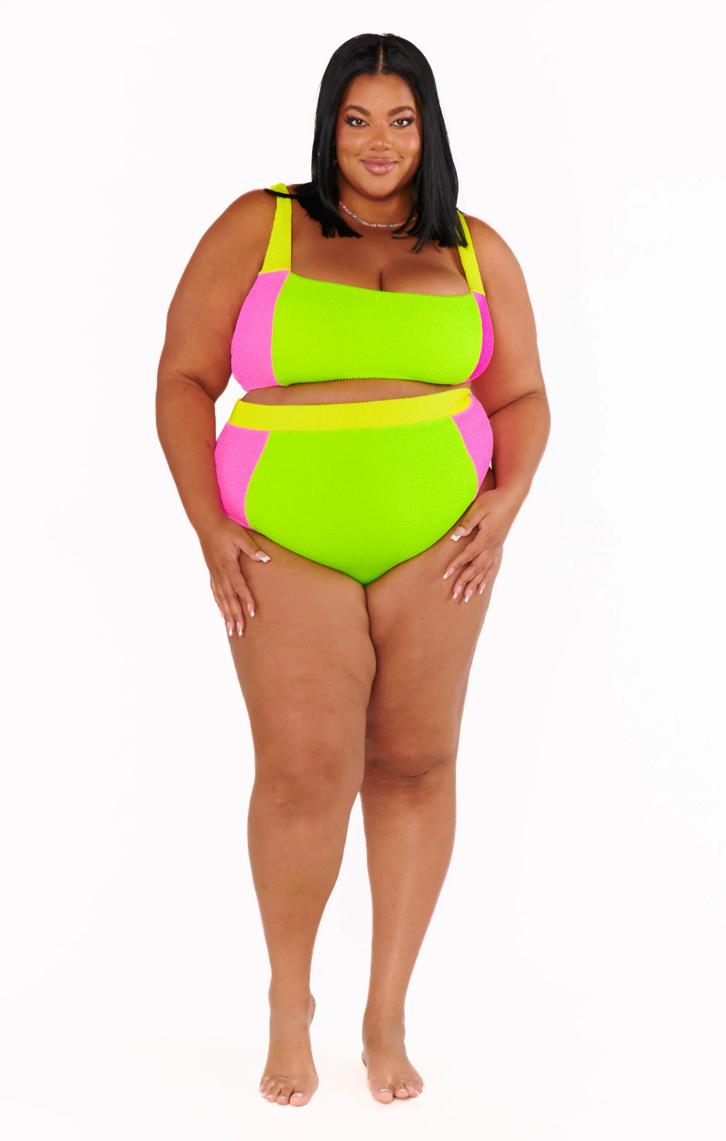 Hot Tub Top ~ 80s Party Colorblock Scrunch - Image 12
