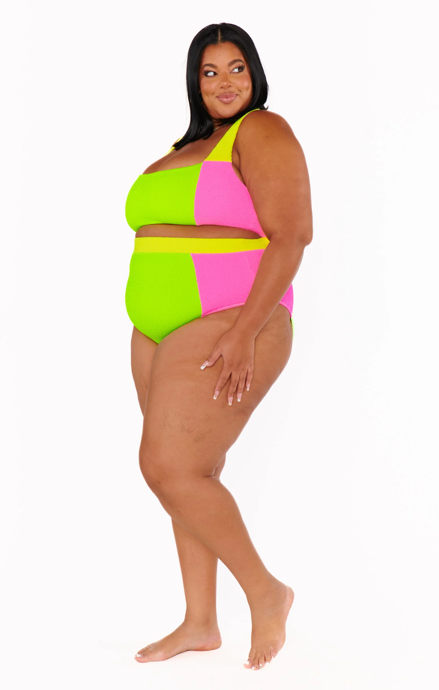 Hot Tub Top ~ 80s Party Colorblock Scrunch - Image 13
