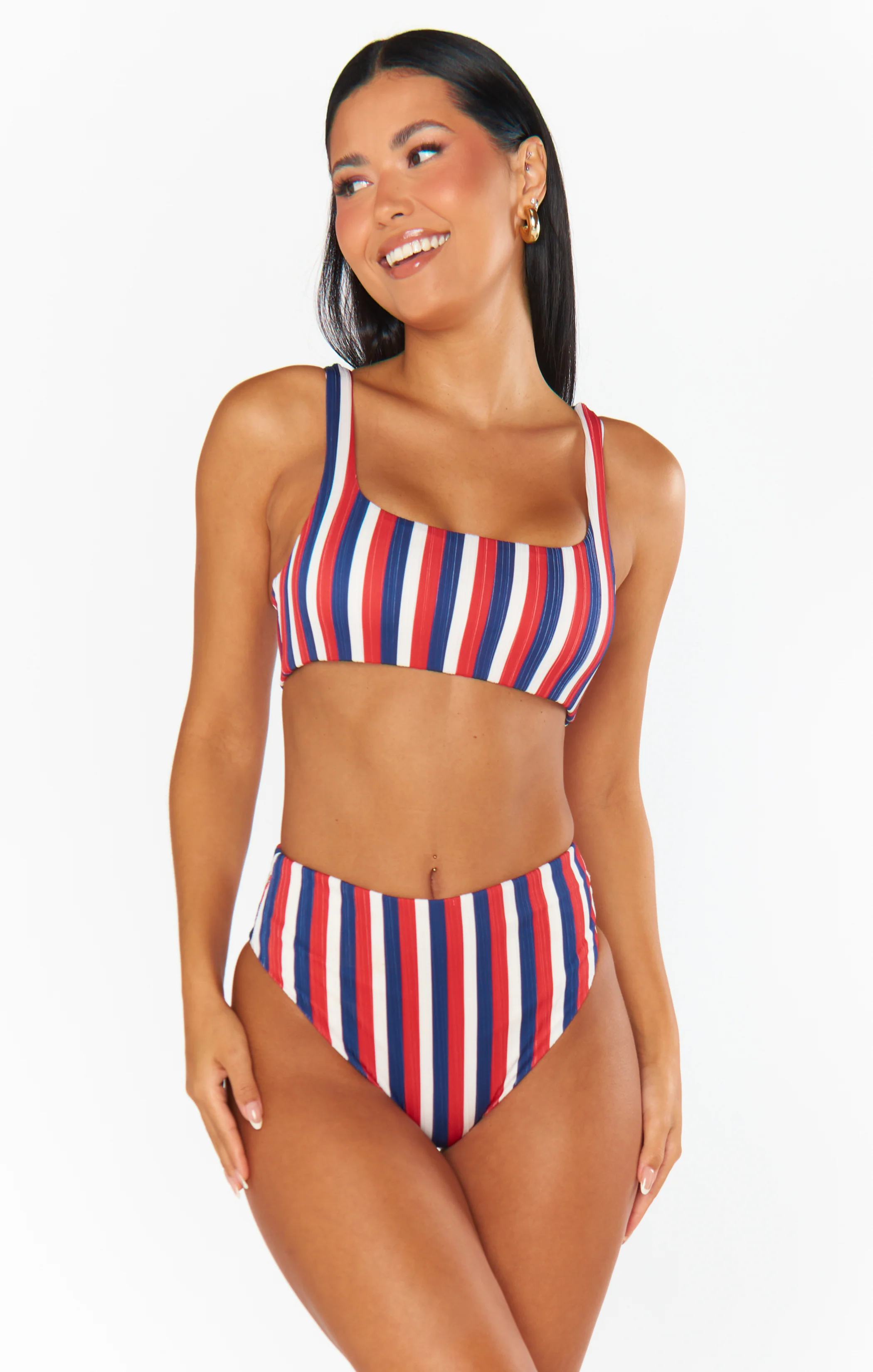 Hot Tub Top ~ Americana Stripe Micro Rib - Image 5