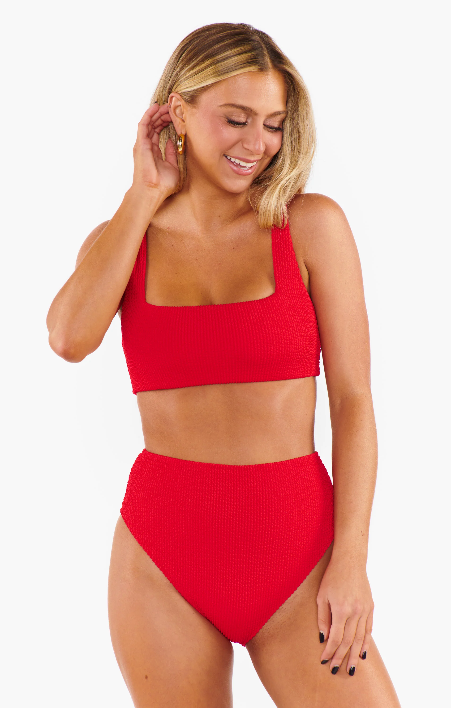 Hot Tub Top ~ Hot Tamale Red Scrunch - Image 3