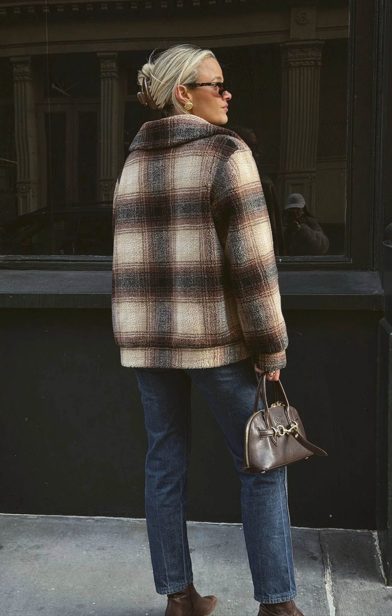 Hunter Jacket ~ Homestead Faux Sherpa Plaid - Image 2