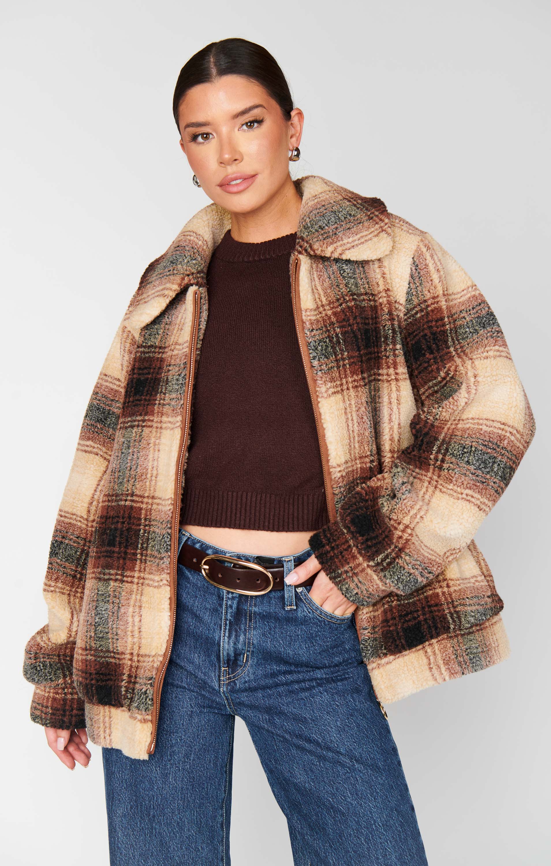 Hunter Jacket ~ Homestead Faux Sherpa Plaid - Image 4