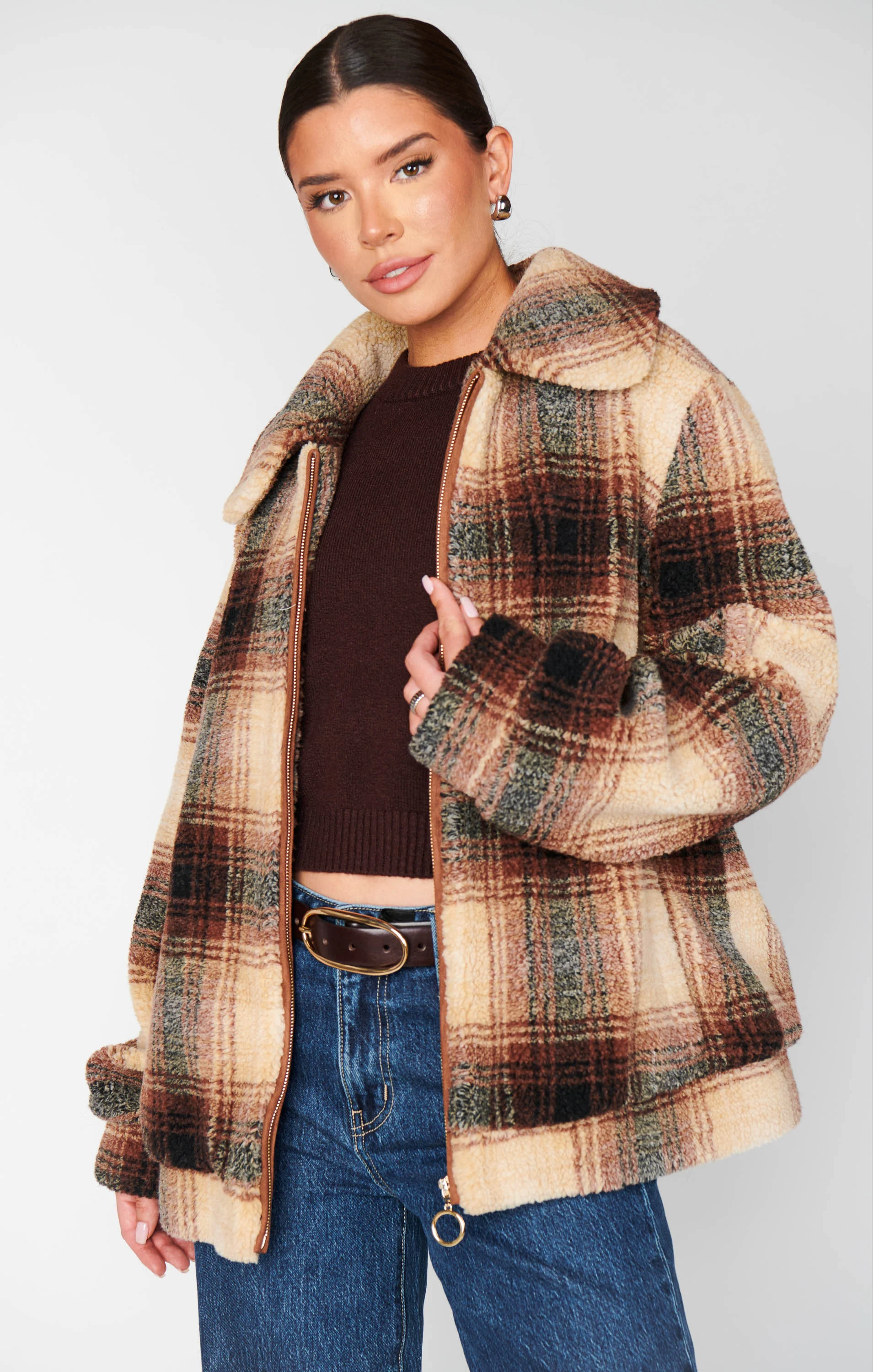 Hunter Jacket ~ Homestead Faux Sherpa Plaid - Image 6