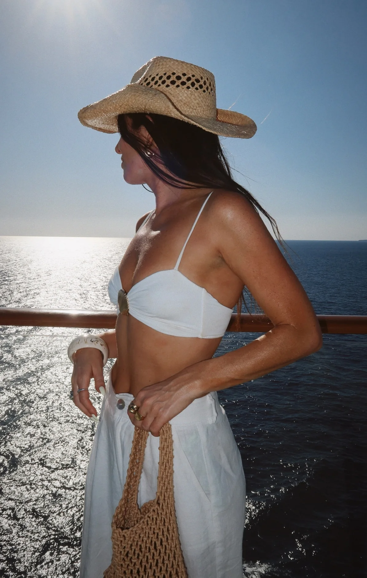 Ibiza Top ~ White with Gold Seashell - Image 3