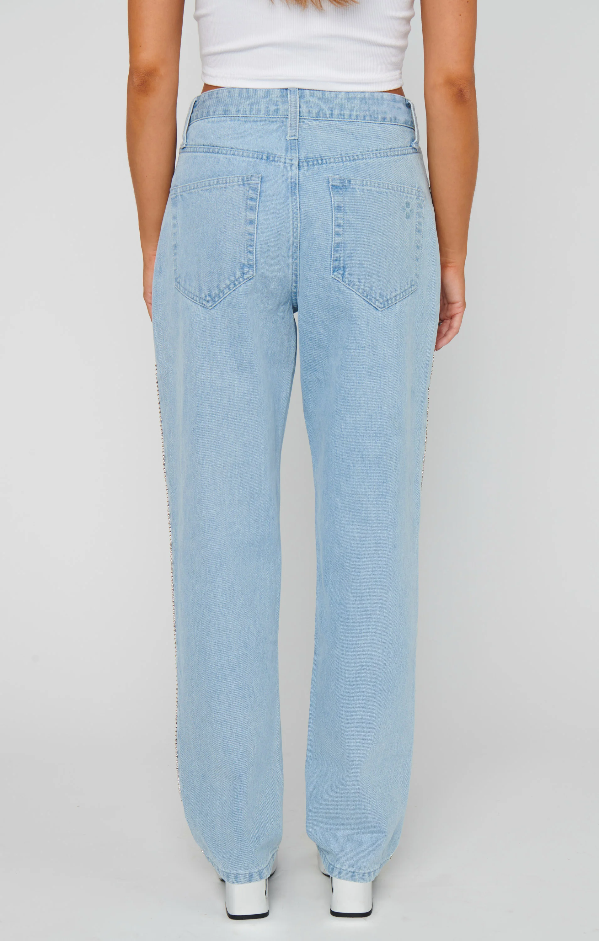 Icon Jeans ~ Indigo with Rhinestone Trim - Image 3