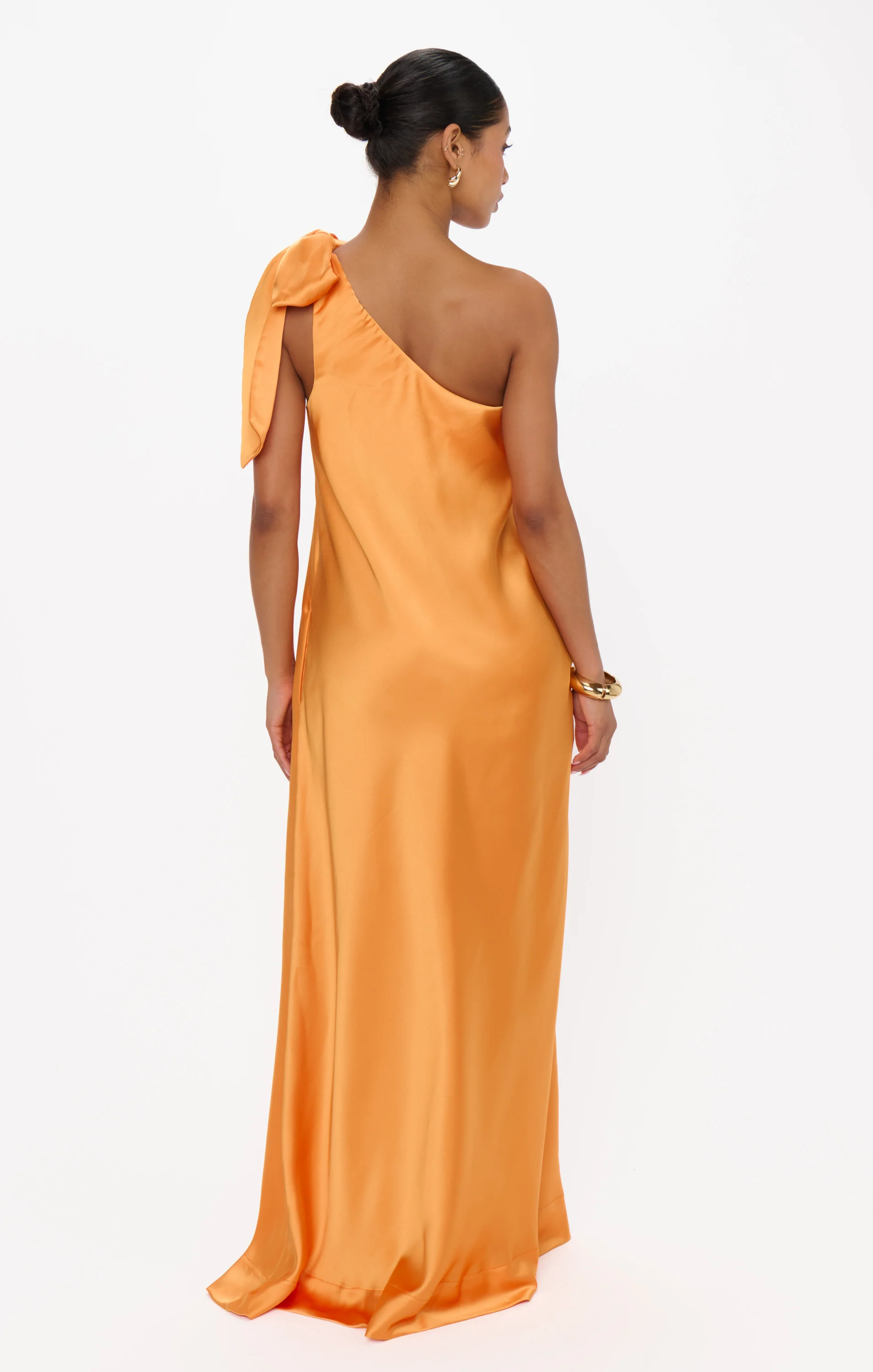 Jackie Maxi Dress ~ Tangerine Fluid Satin - Image 4