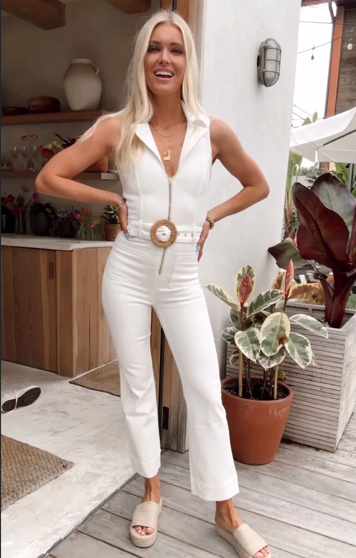 Jacksonville Cropped Jumpsuit ~ Pearly White - Image 12