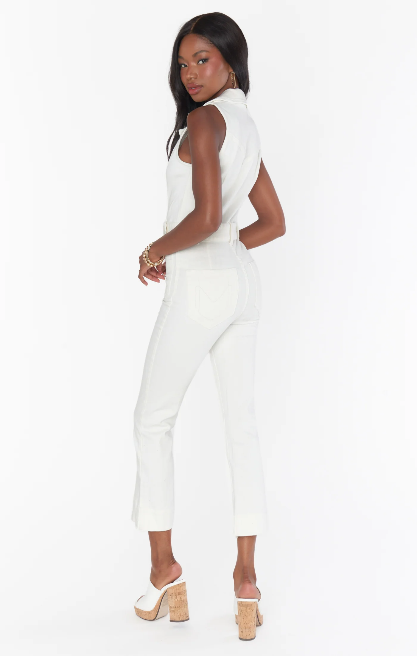 Jacksonville Cropped Jumpsuit ~ Pearly White - Image 8