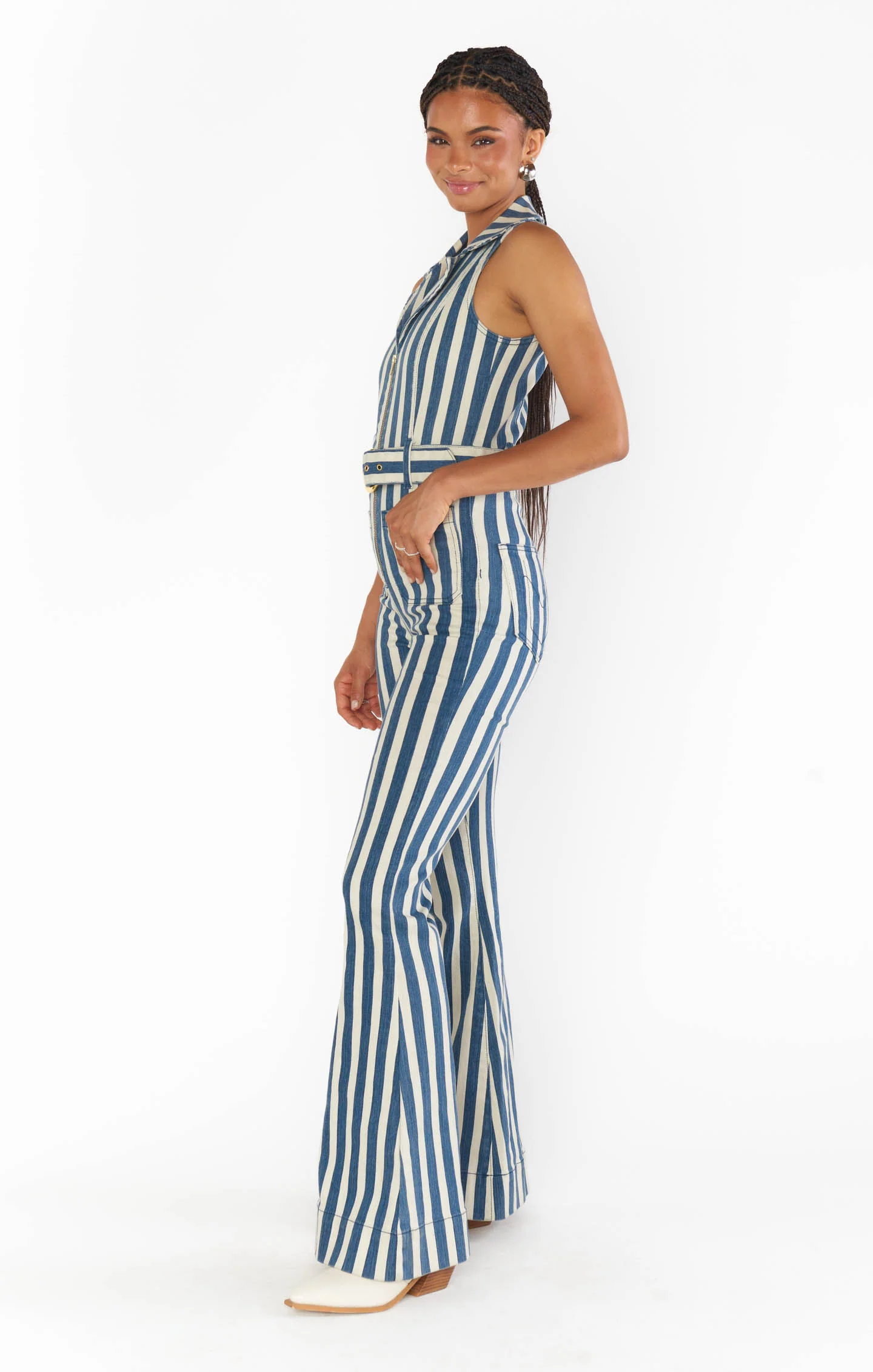 Jacksonville Jumpsuit ~ Sand N Sea Stripe Denim - Image 6