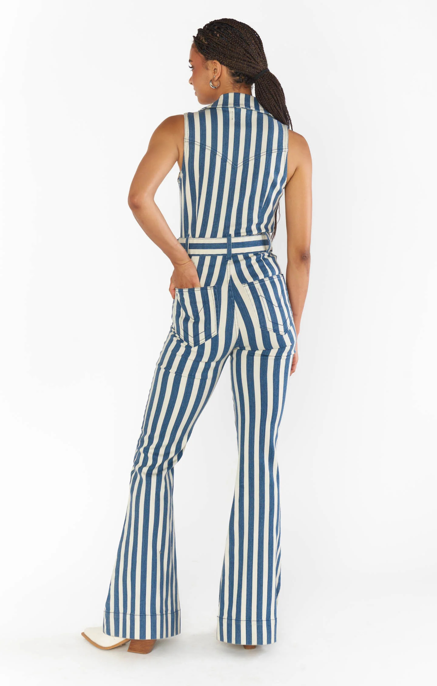 Jacksonville Jumpsuit ~ Sand N Sea Stripe Denim - Image 7