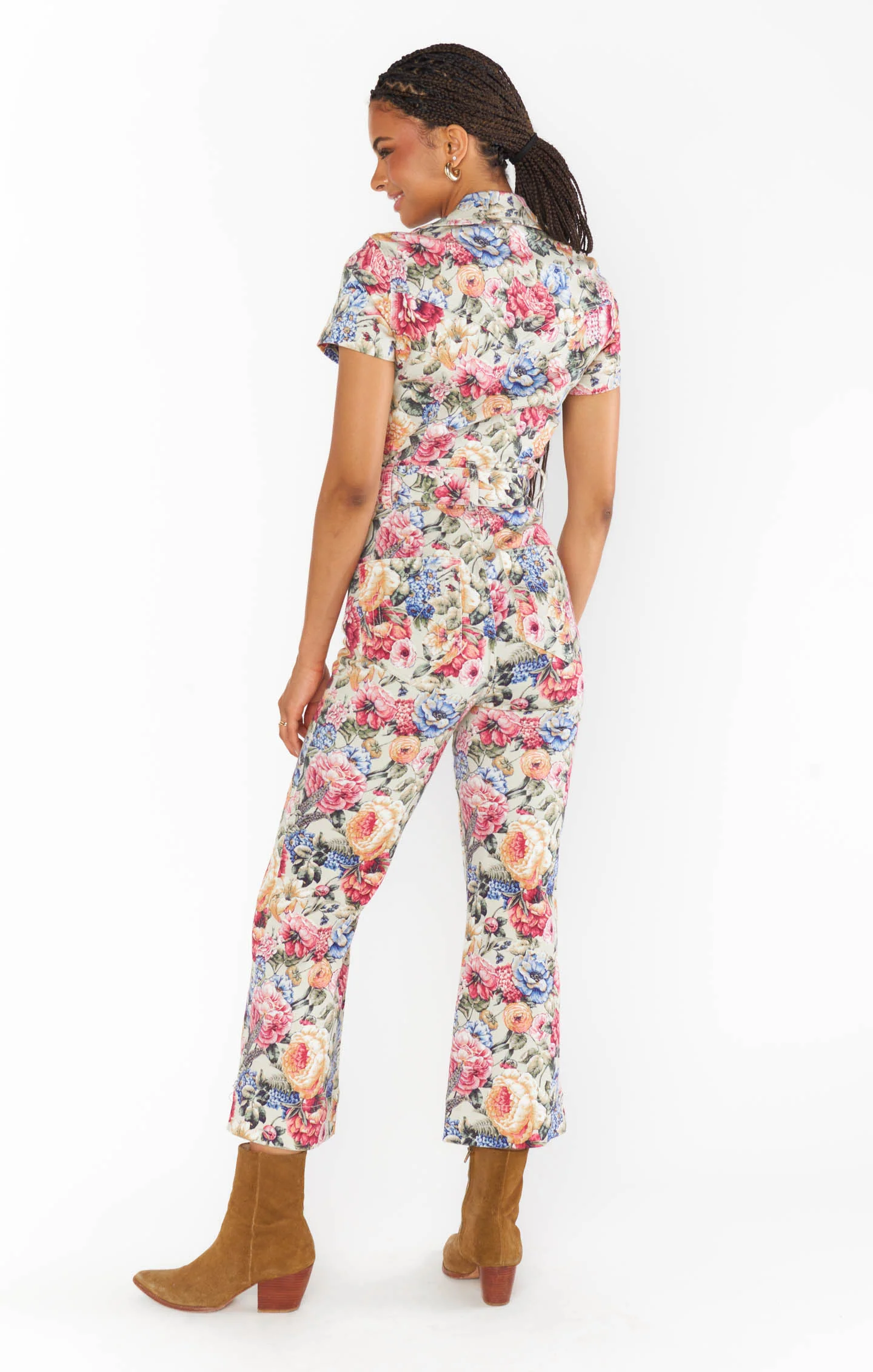 Jacksonville Short Sleeve Cropped Jumpsuit ~ Sage Dusty Meadows Denim - Image 7