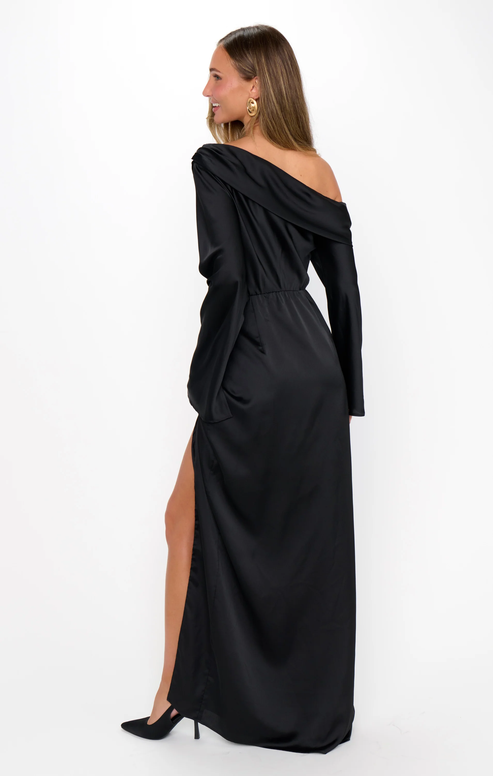 Jamie Maxi Dress ~ Black Luxe Satin - Image 5