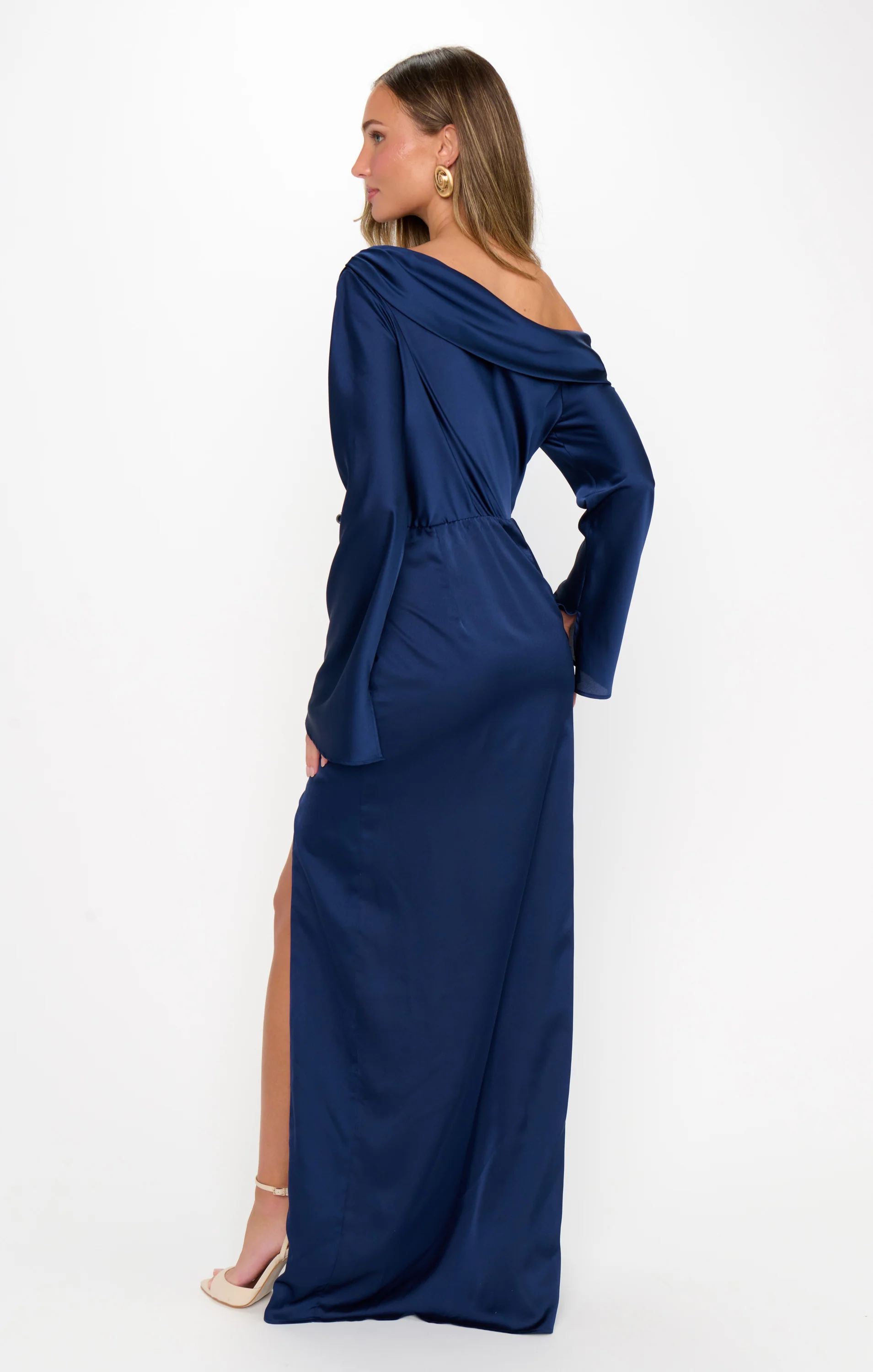 Jamie Maxi Dress ~ Midnight Navy Luxe Satin - Image 2