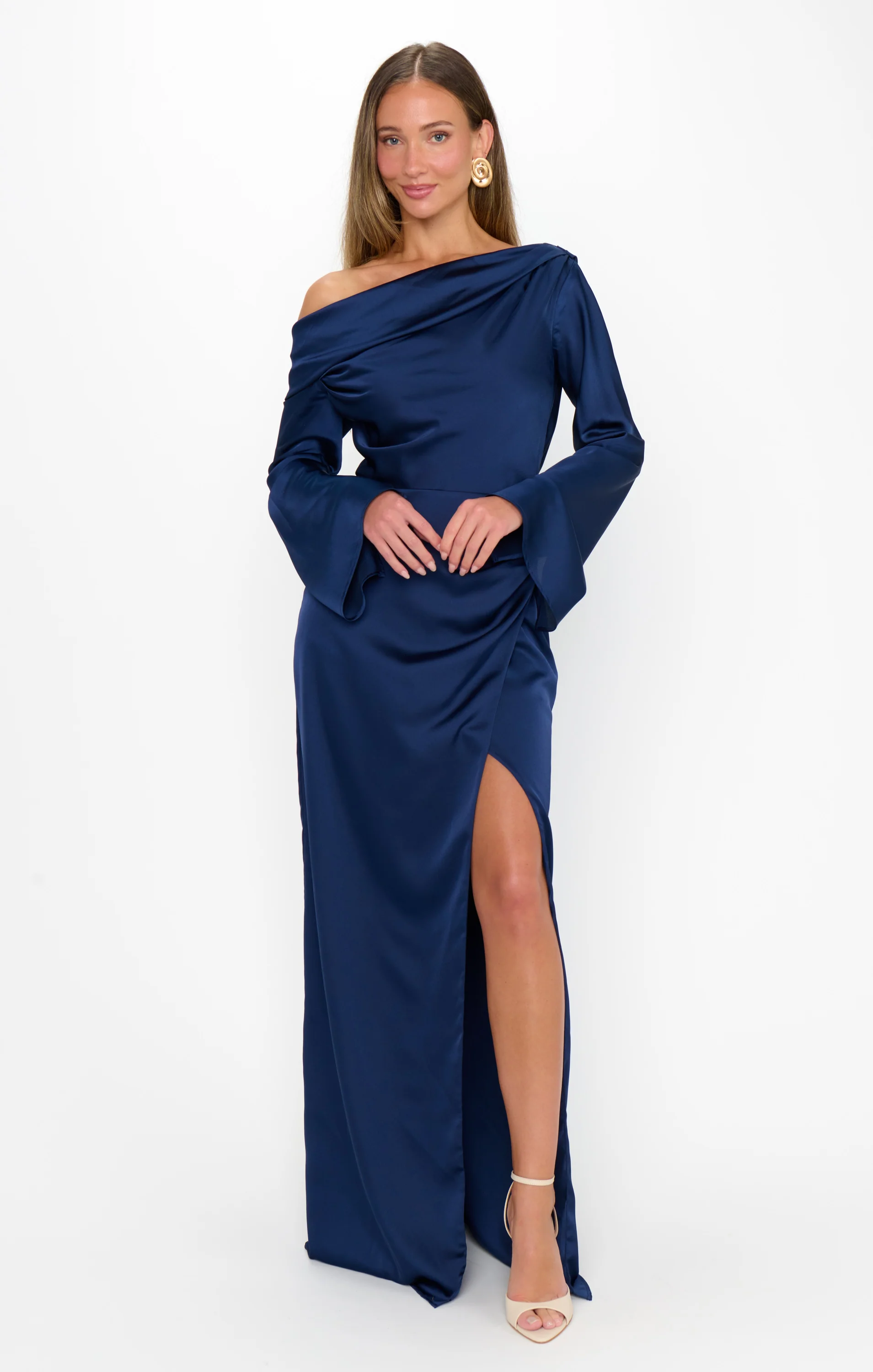 Jamie Maxi Dress ~ Midnight Navy Luxe Satin - Image 3