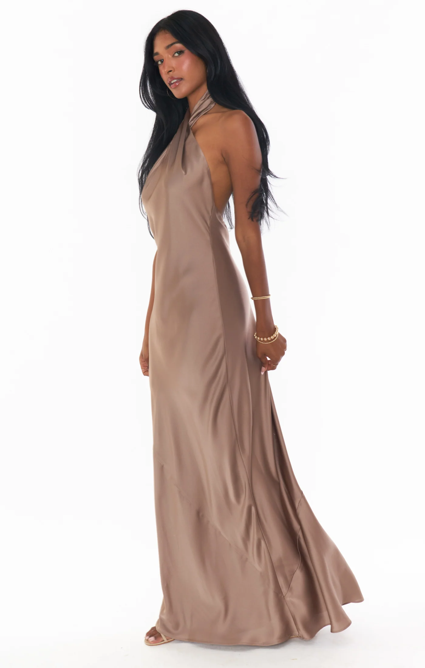 Jasmine Halter Maxi Dress ~ Dune Luxe Satin - Image 4